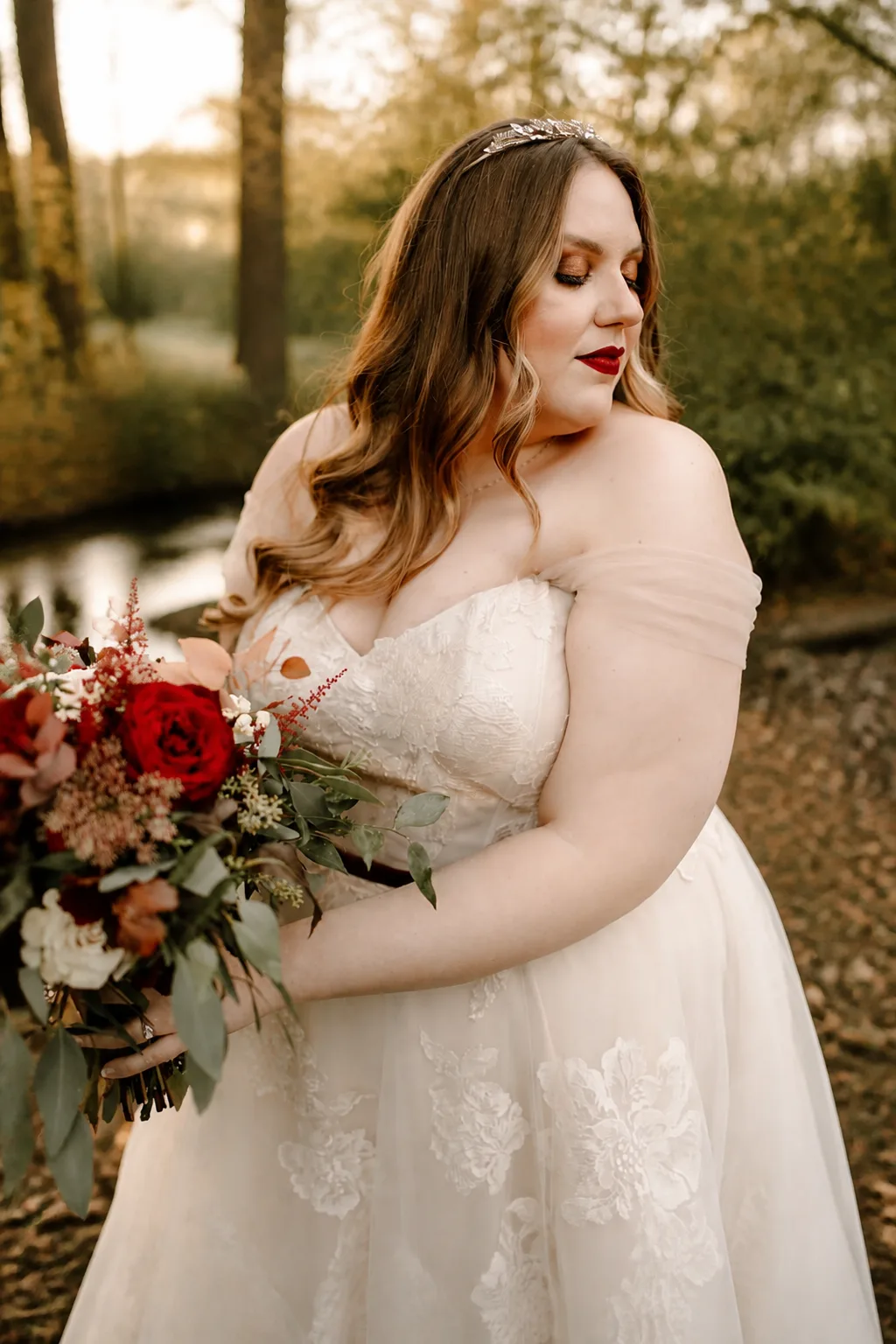 Elegant Off-the-Shoulder Bohemian Wedding Gown