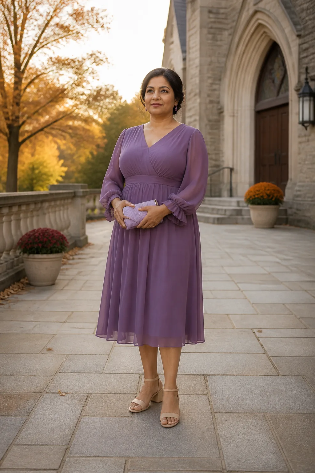 Elegant Purple Ruffled Sunday Best