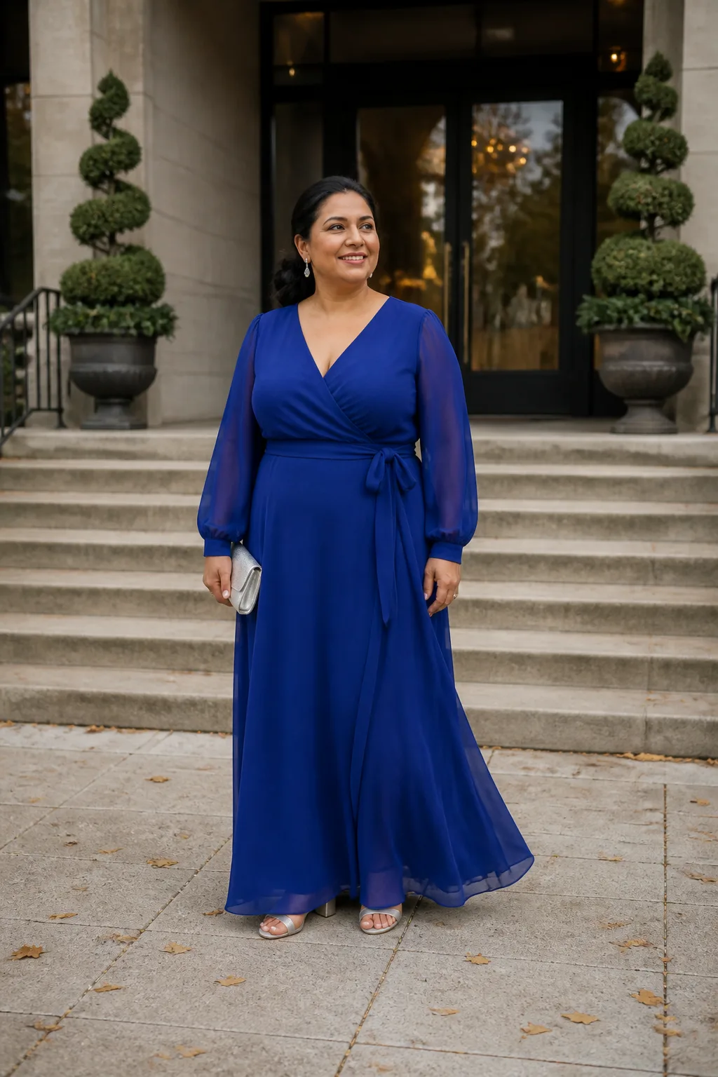 Elegant Royal Blue Wedding Guest Dress