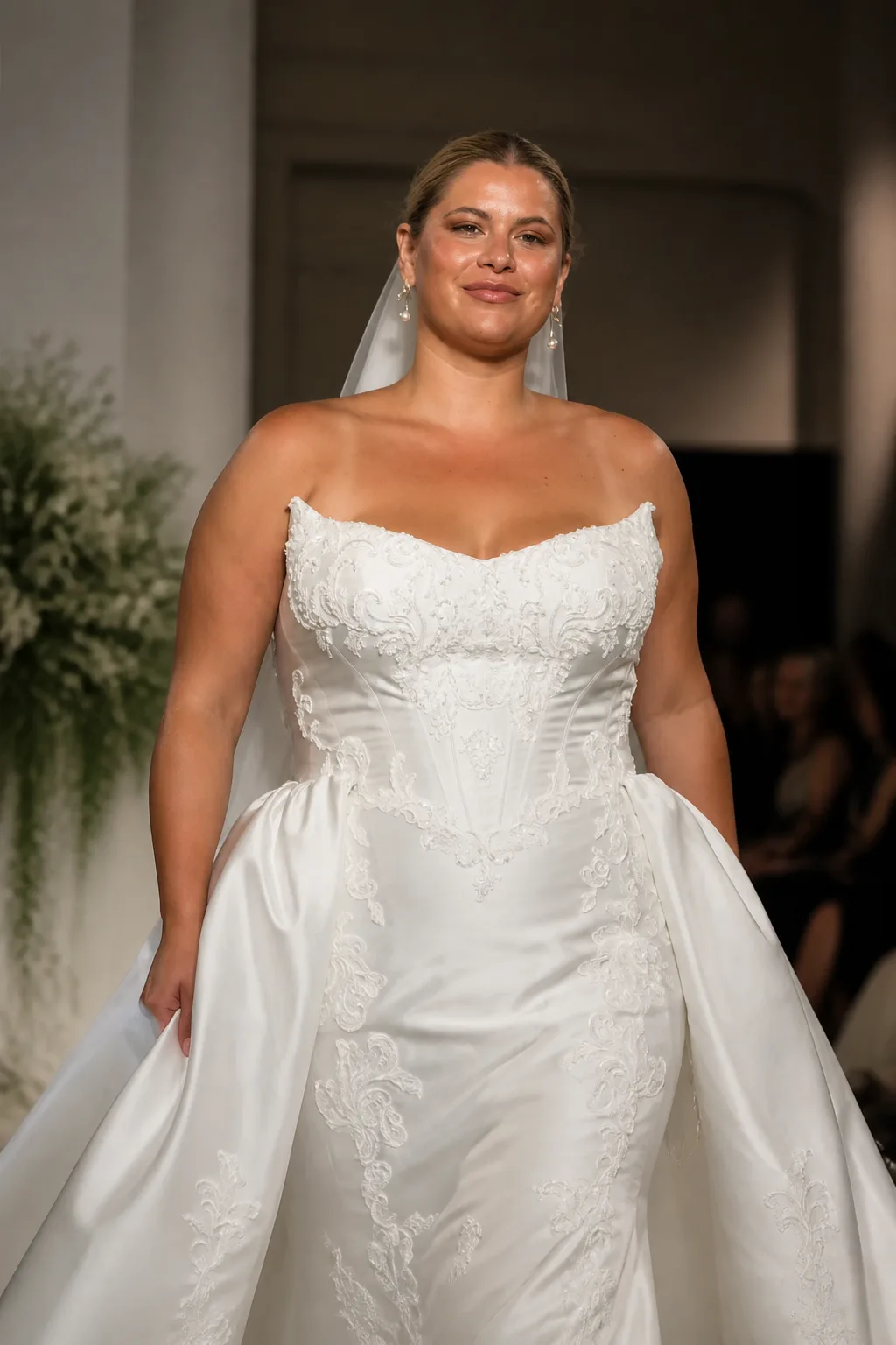Elegant Strapless Satin Gown