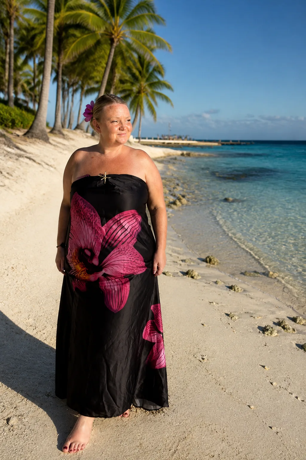 Elegant Tropical Beach Maxi Dress