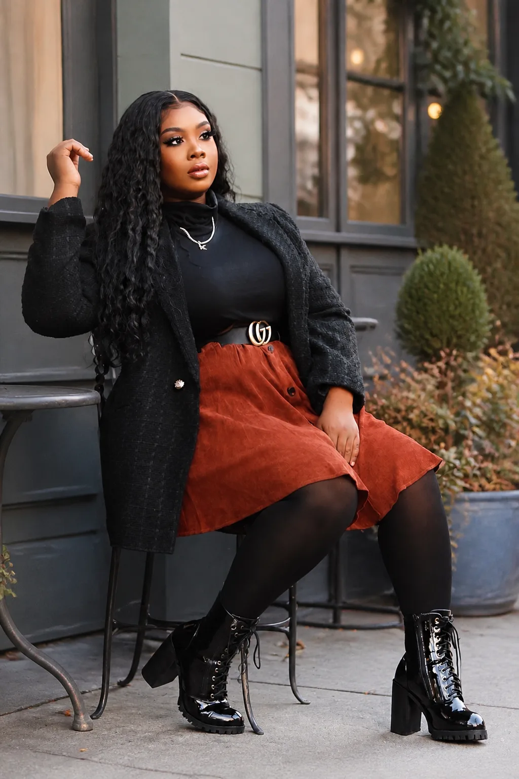 Elegant Winter Skirt Ensemble