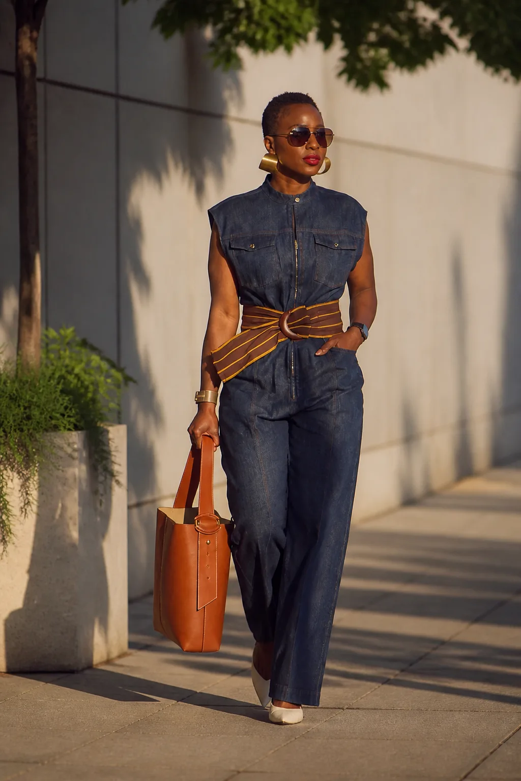 Elevated Denim Jumpsuit Street Style
