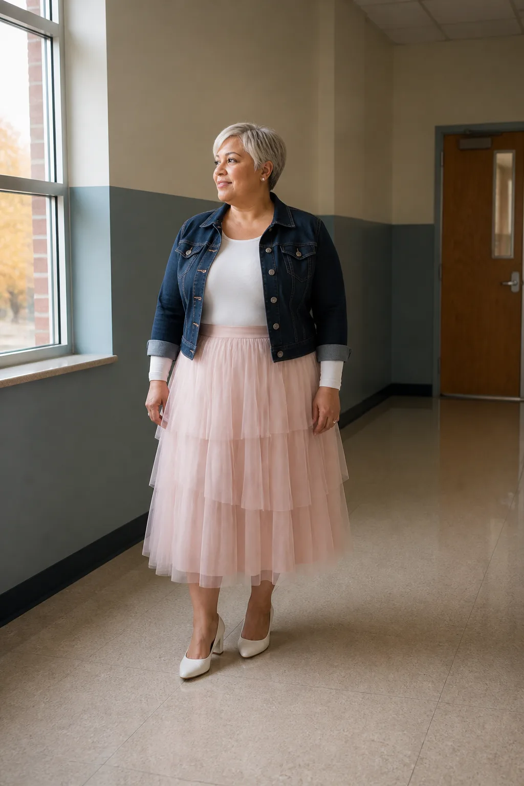 Elevated Teacher Style: Denim and Tulle