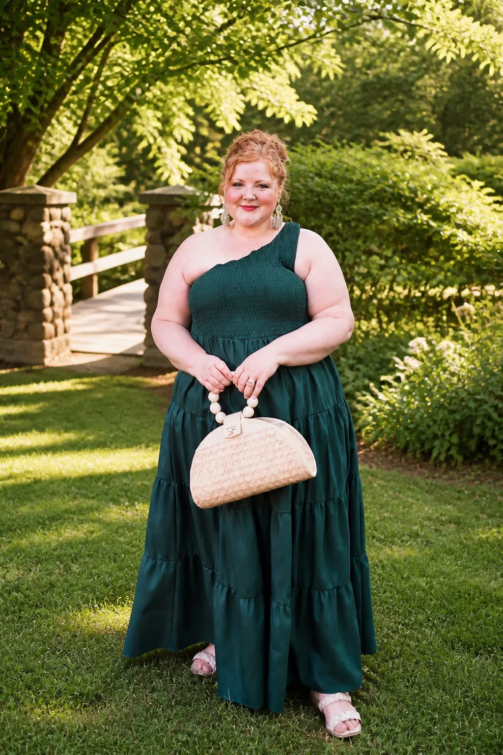 Emerald One-Shoulder Maxi Dress