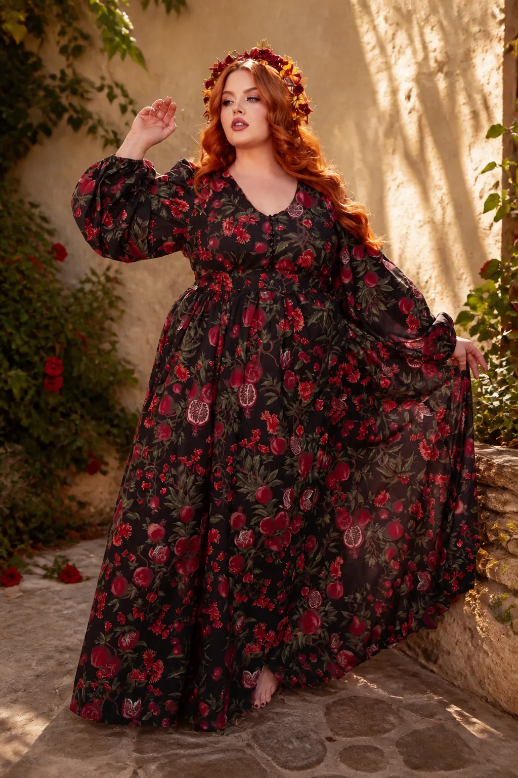 Enchanted Forest Floral Maxi Dress