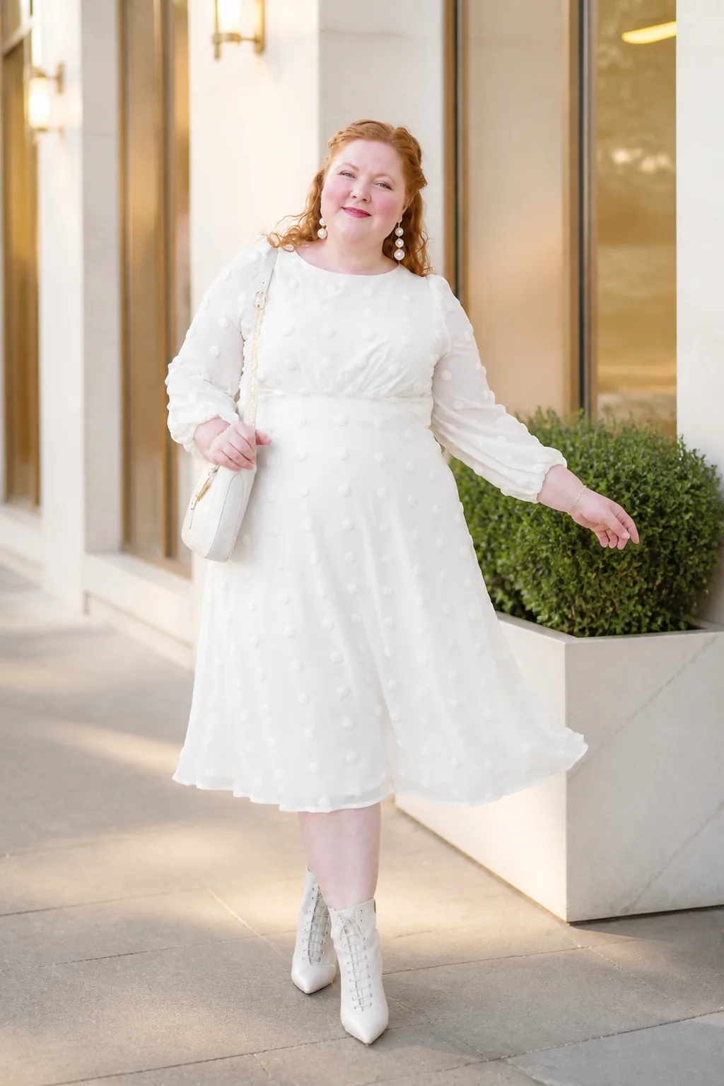 Ethereal White Midi Dress Ensemble