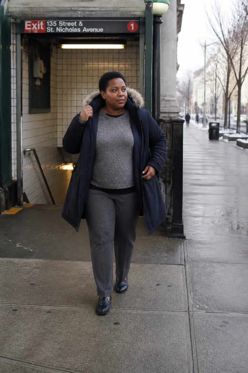 Faux Fur Trim Everyday Outerwear