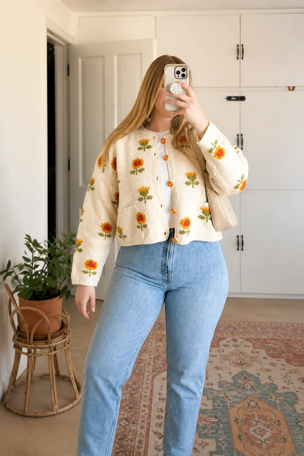 Floral Cardigan and Denim Duo