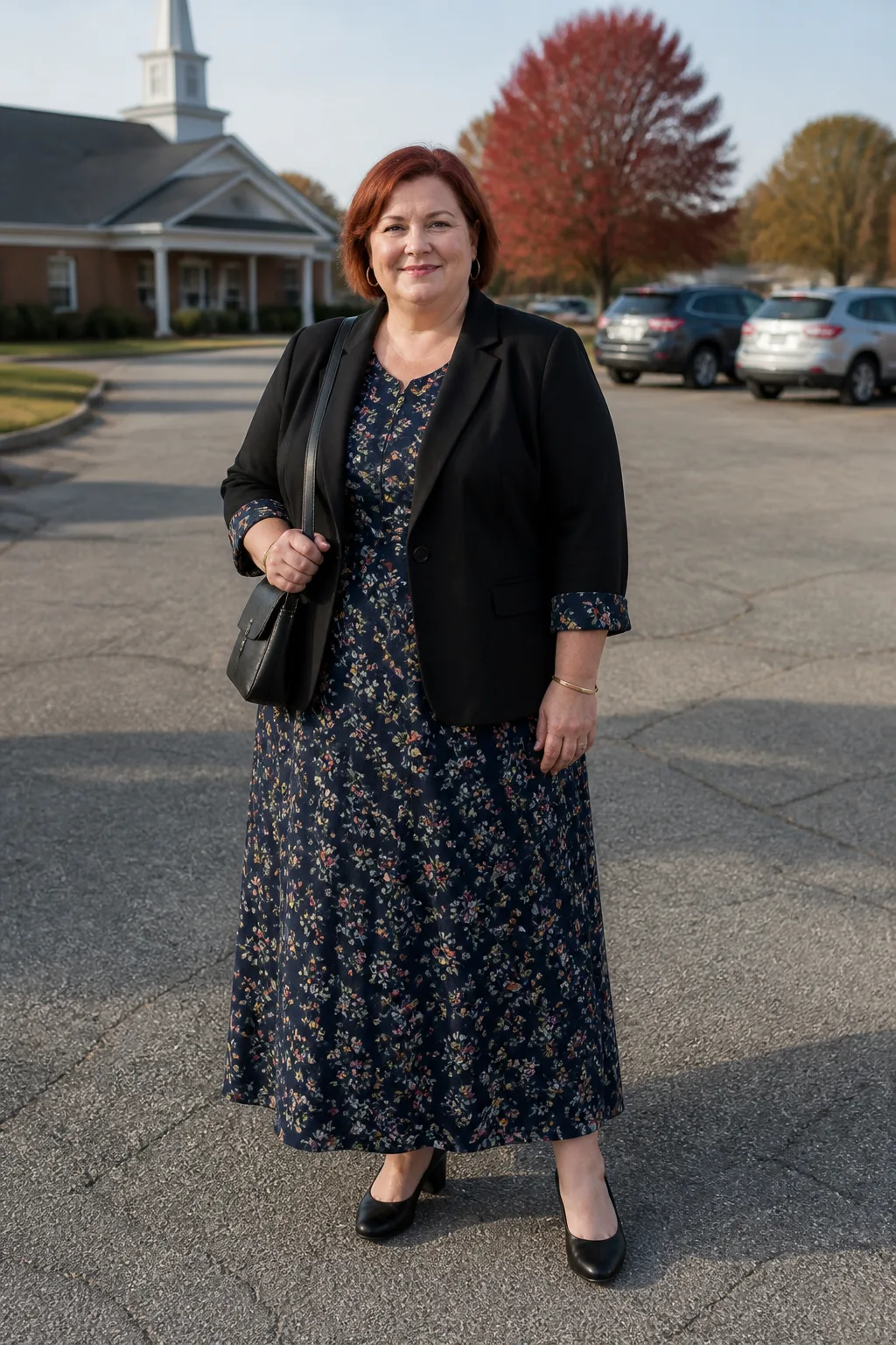 Floral Maxi Dress with Blazers for Sunday Best