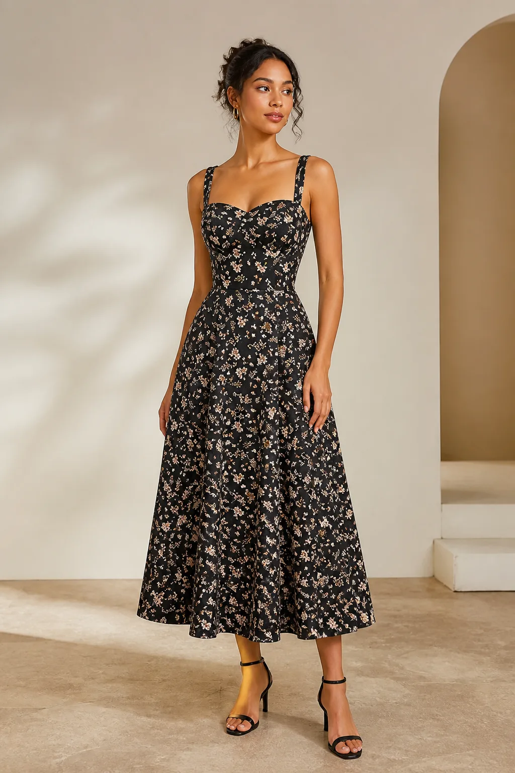 Floral Print Midi Dress