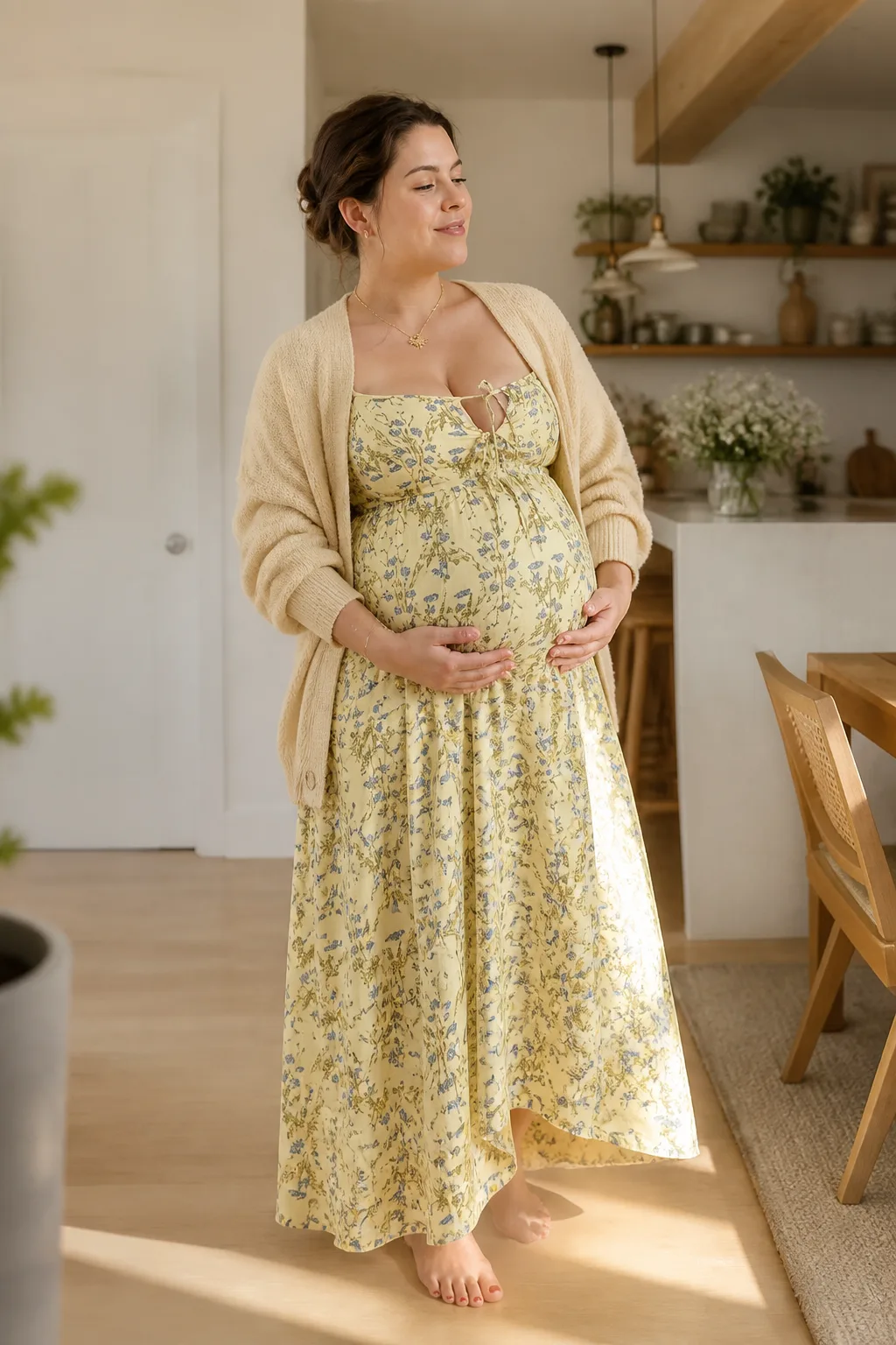 Floral Sundress with Cozy Cardigan