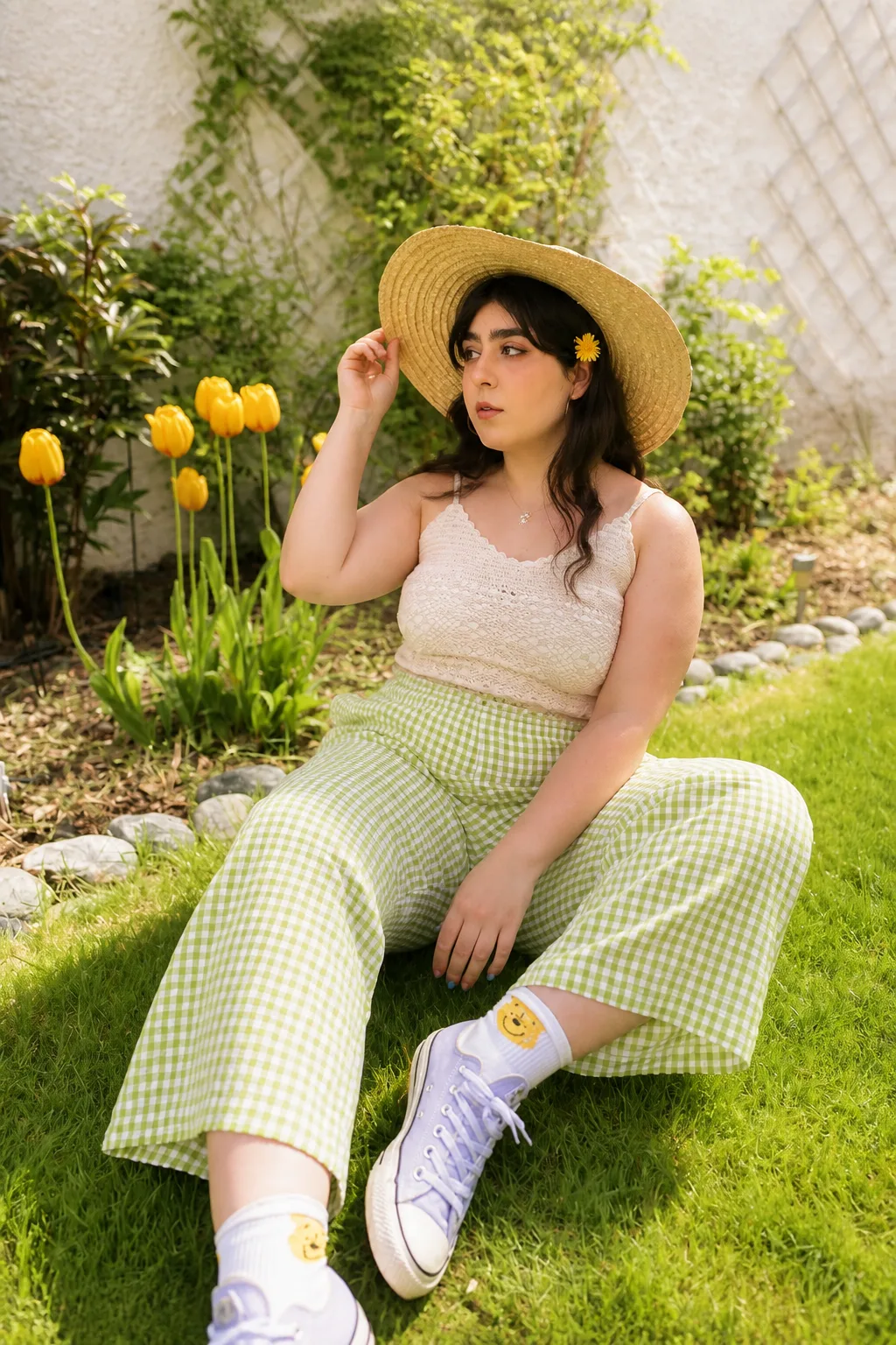 Gingham Chic Garden Party Look