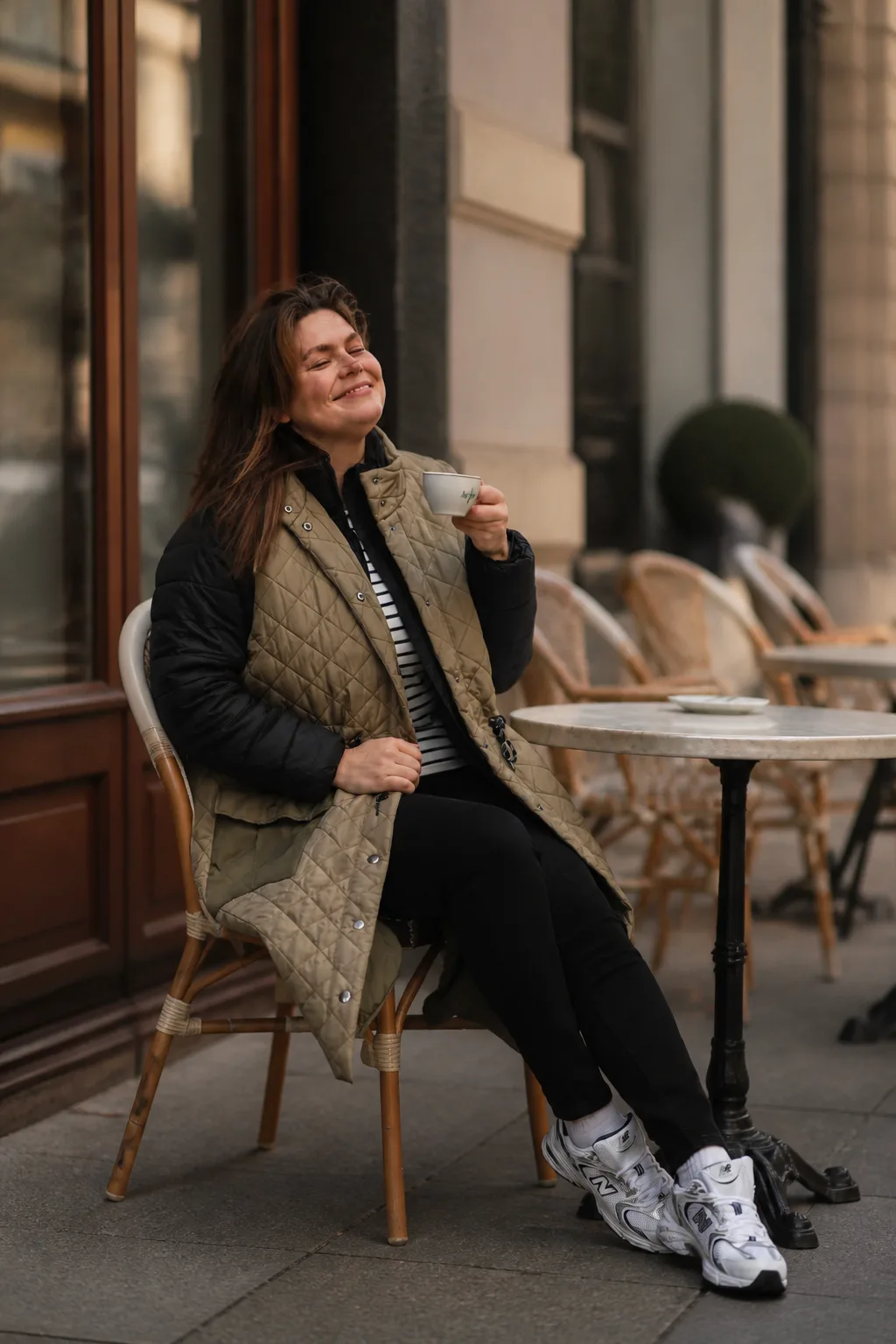 Layered Quilted Vest Look