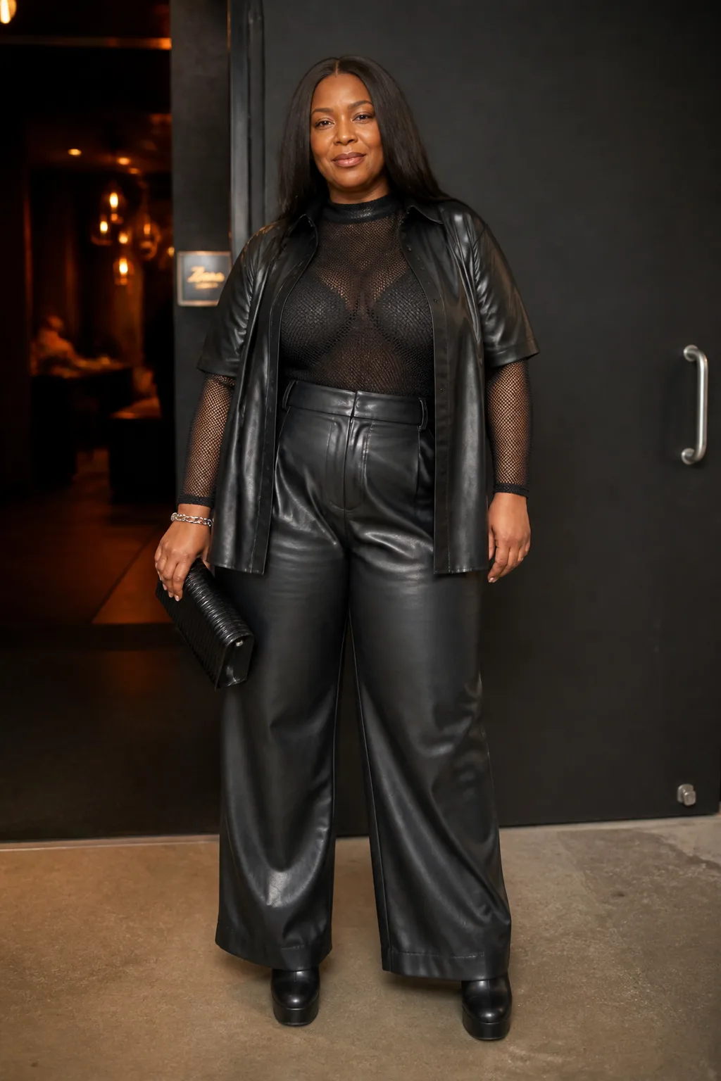 Leather and Mesh Grunge Aesthetic Outfit