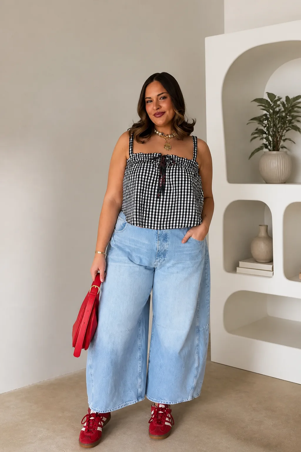 Modern Barrel Leg Denim Outfit Idea
