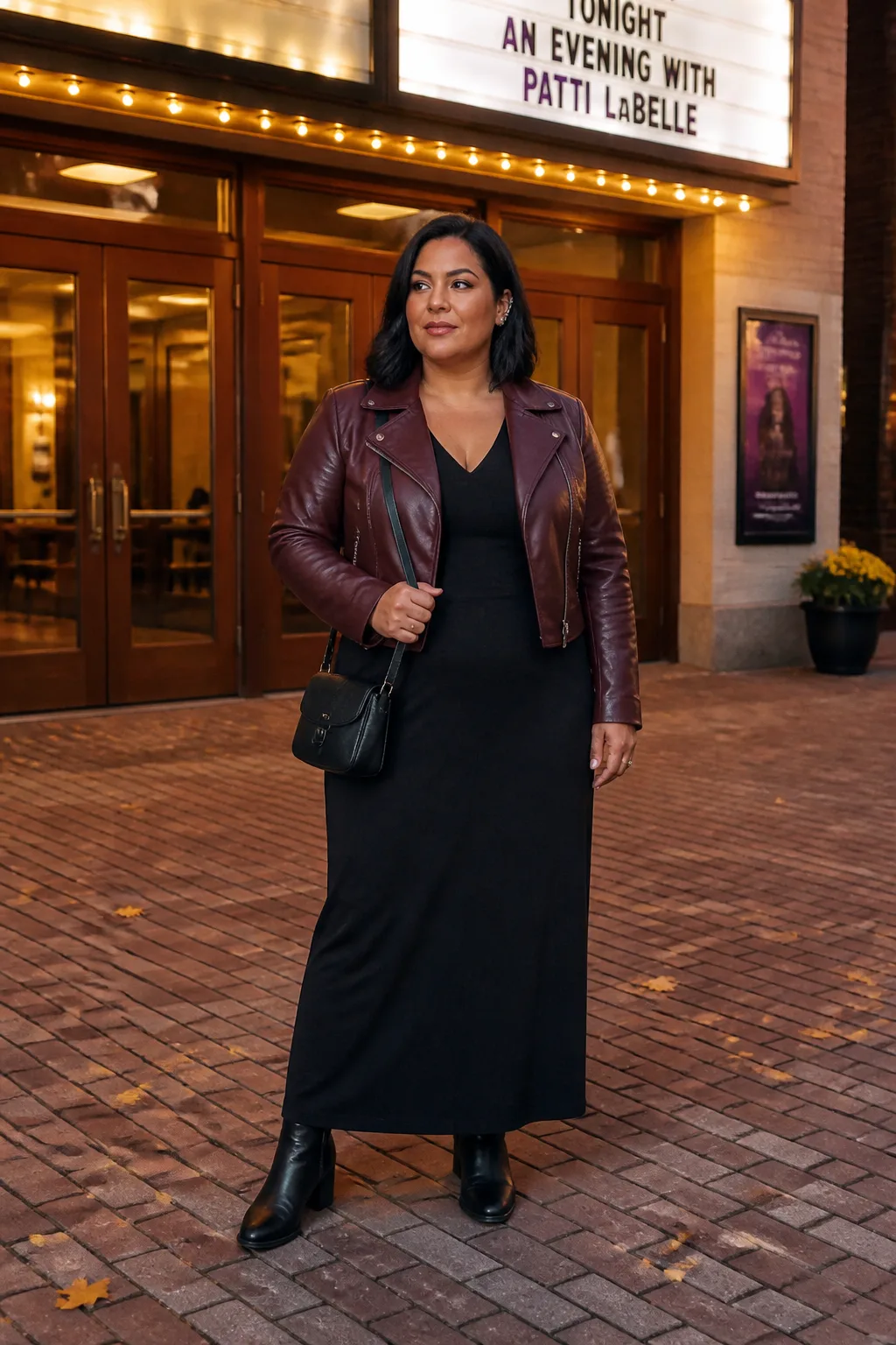 Modern Edge: Maxi Dress and Layered Jacket