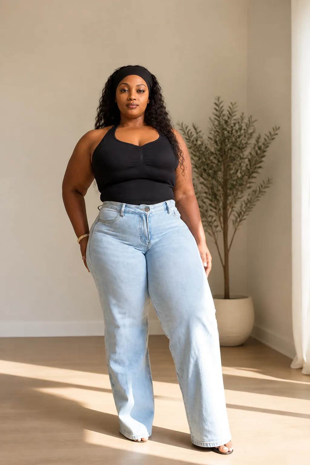 Modern Minimalist Wide Leg Jeans Outfit