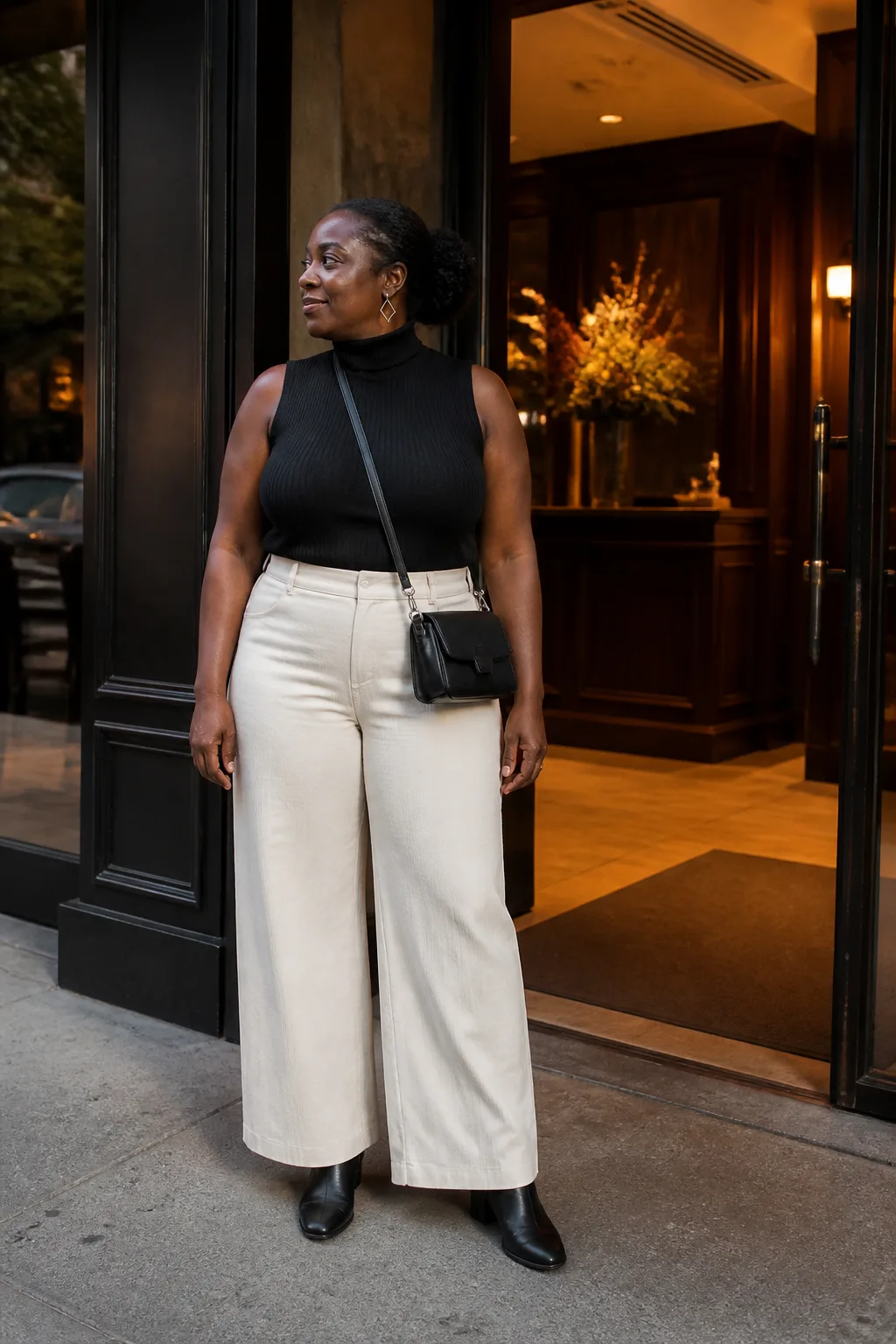Modern Wide-Leg Denim Ensemble