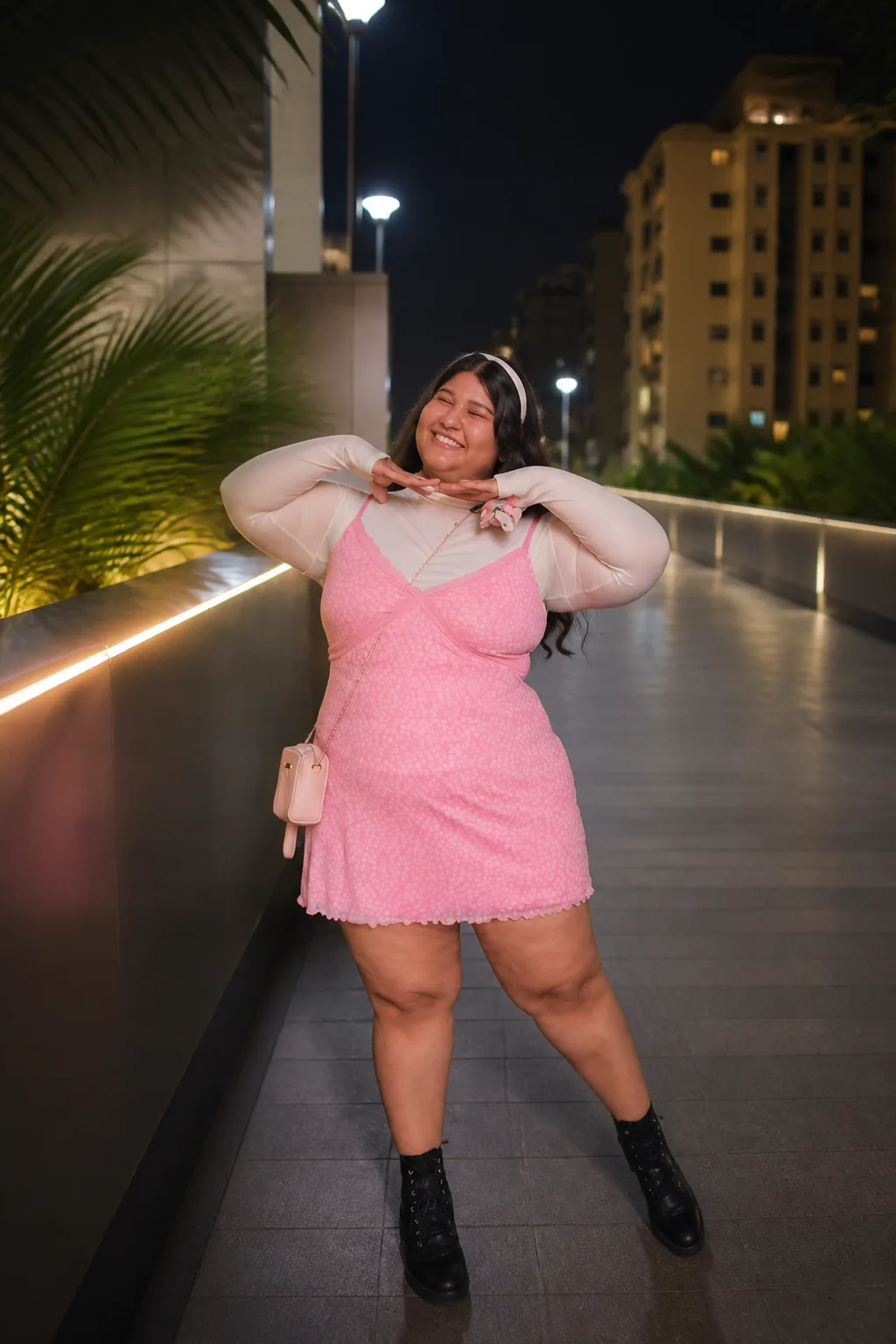 Pink Dress with Cozy Cardigan Combo