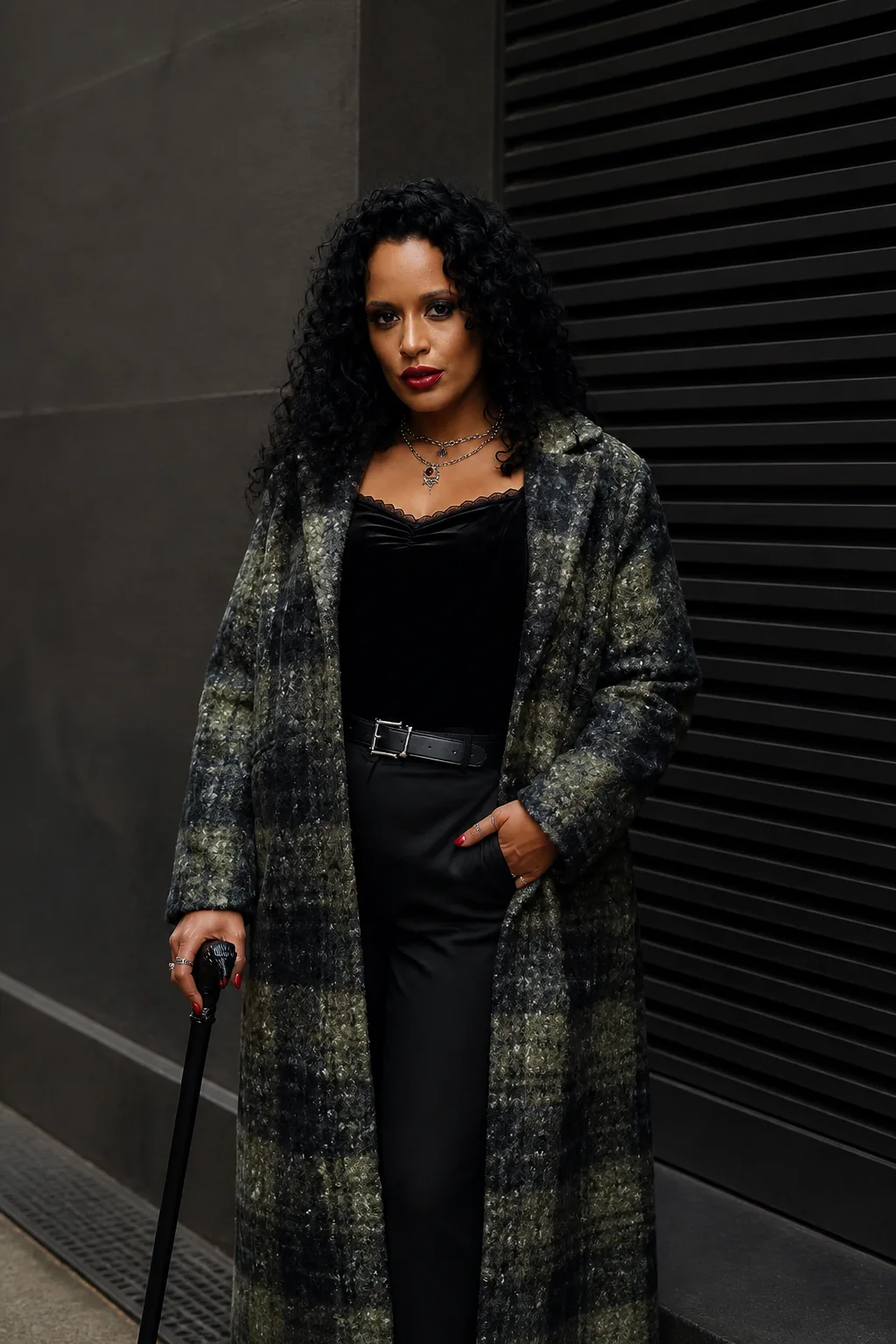Plaid Overcoat Layers for Fall