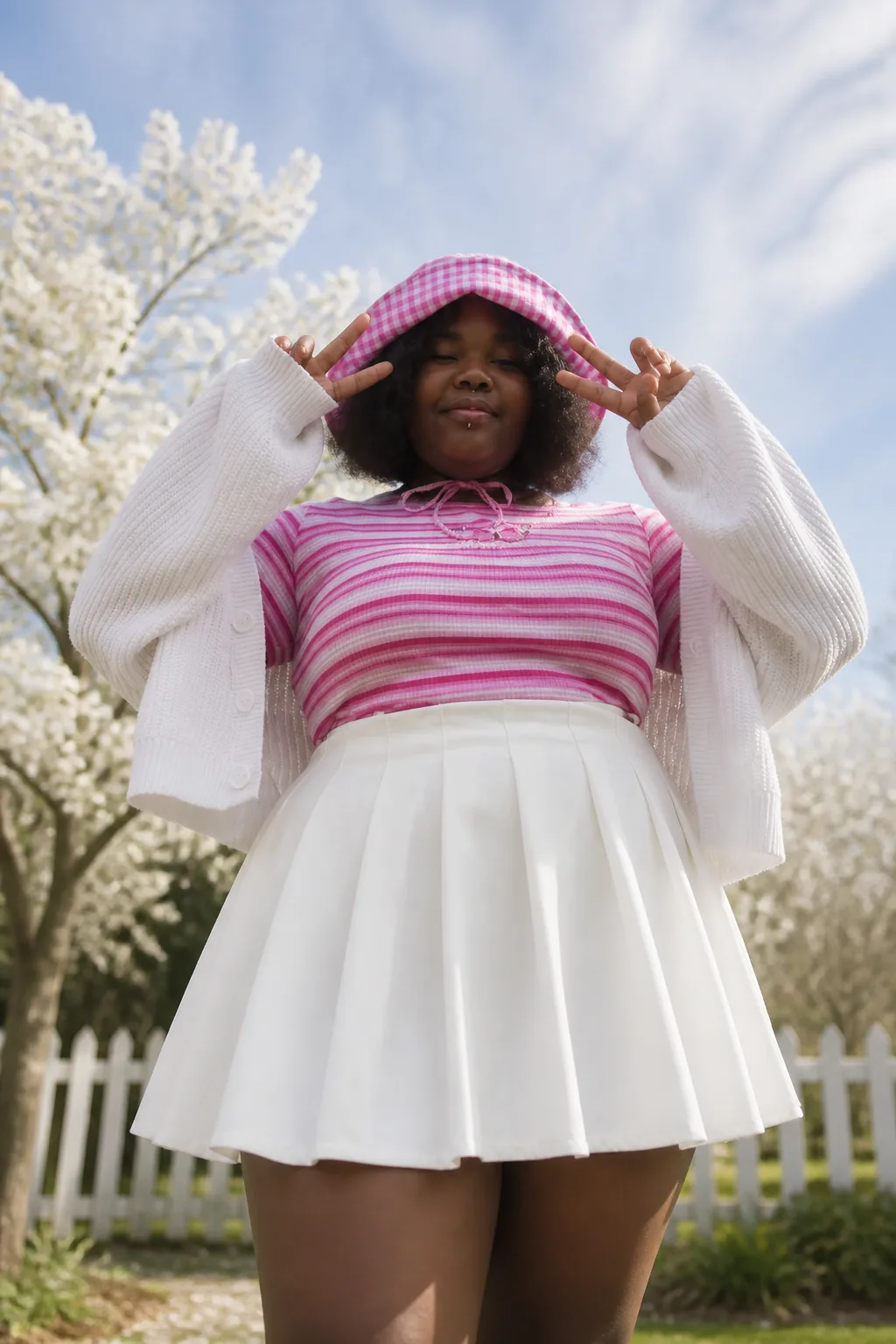 Playful Pink and White Ensemble