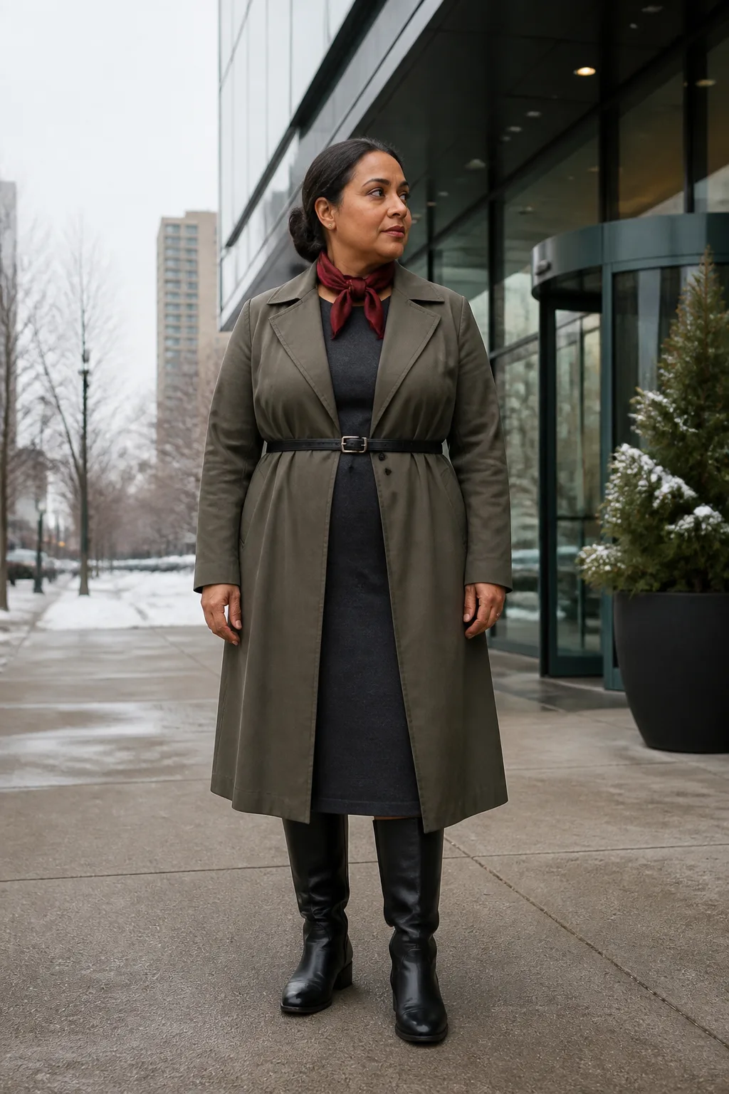 Plus Size Merino Wool Dress Winter Outfit