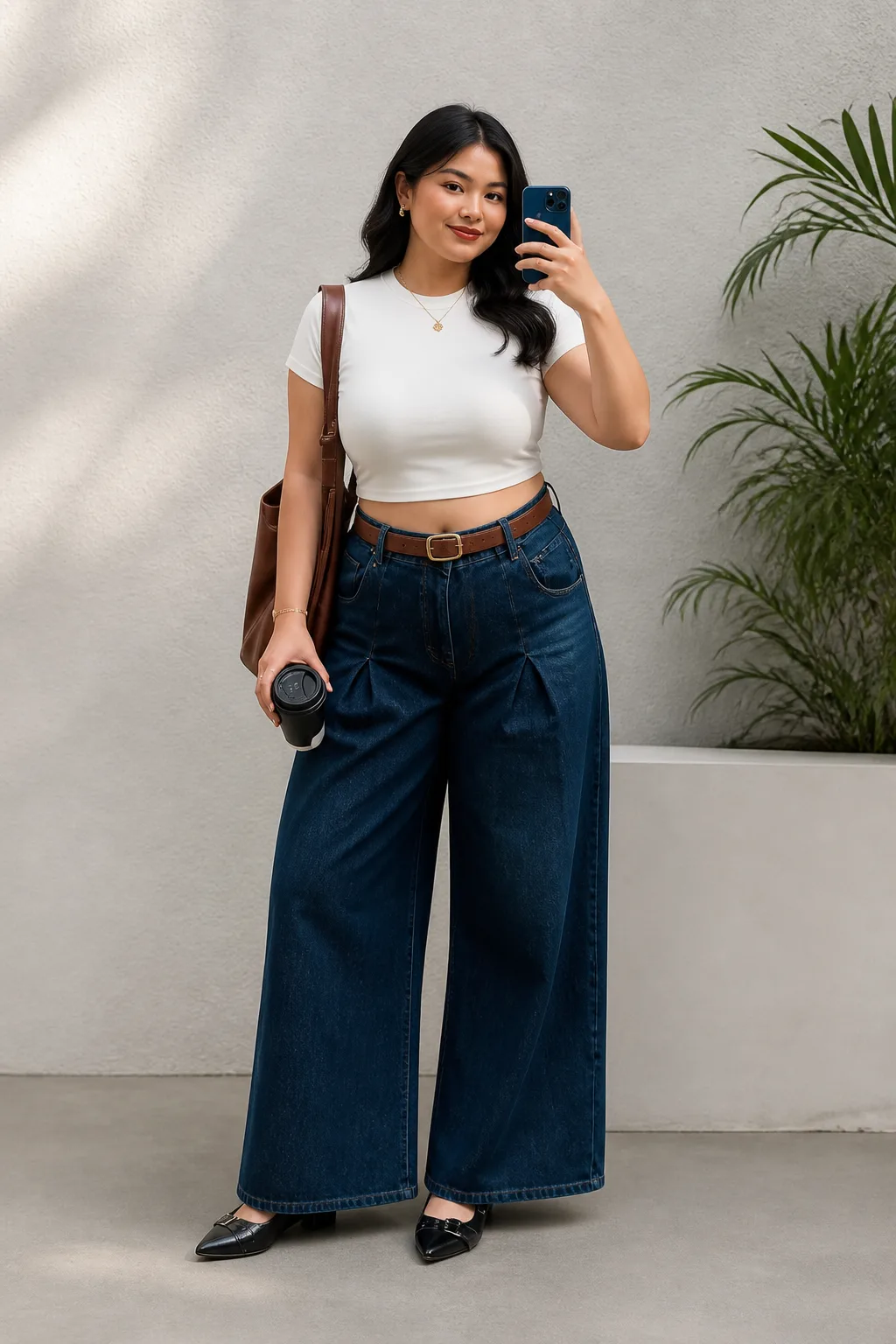 Polished Casual with Wide-Leg Jeans