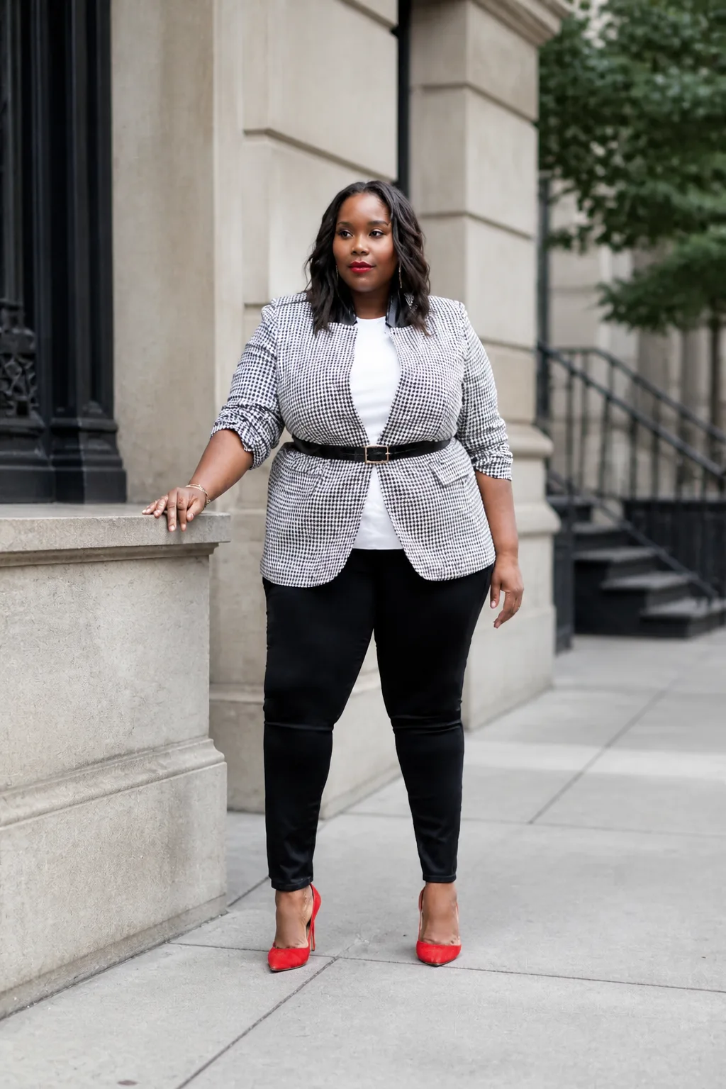 Polished Checked Blazer Business Look