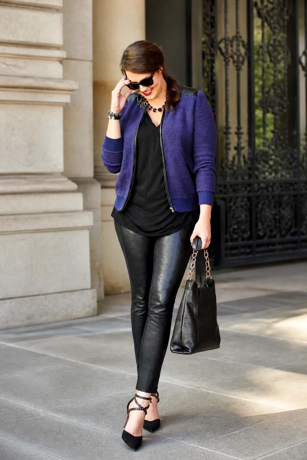 Polished Leather and Knit Layers