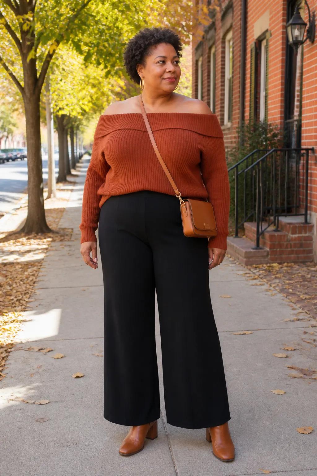 Polished Off-the-Shoulder Casual Outfit