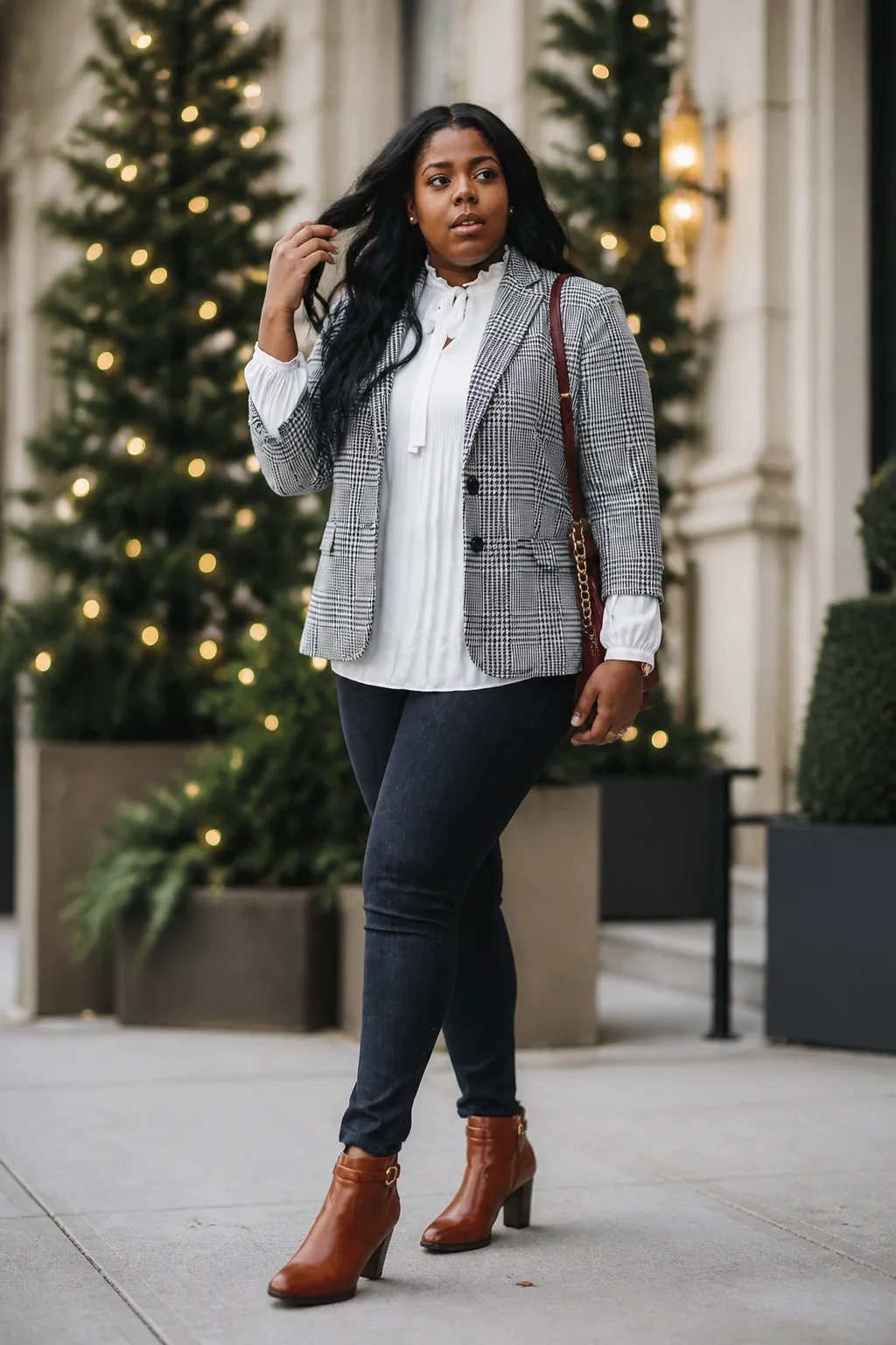 Polished Patterned Blazer Ensemble
