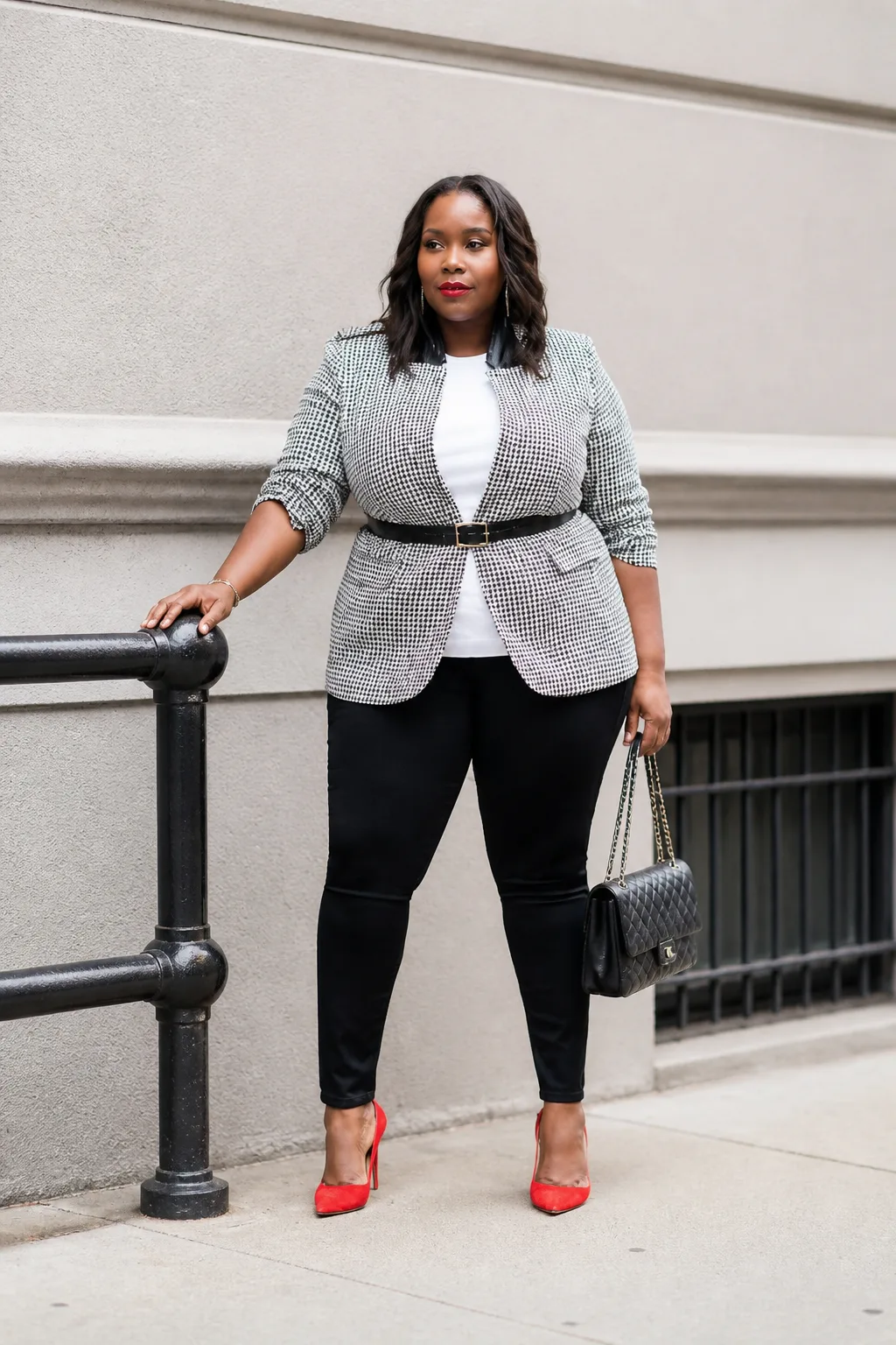 Polished Patterned Blazer Ensemble