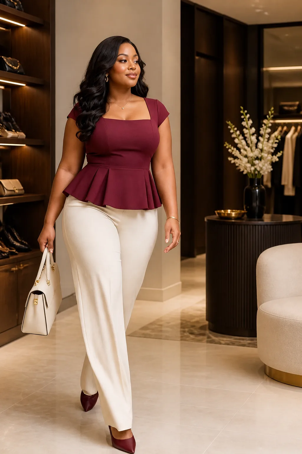 Polished Peplum and Trousers Combo