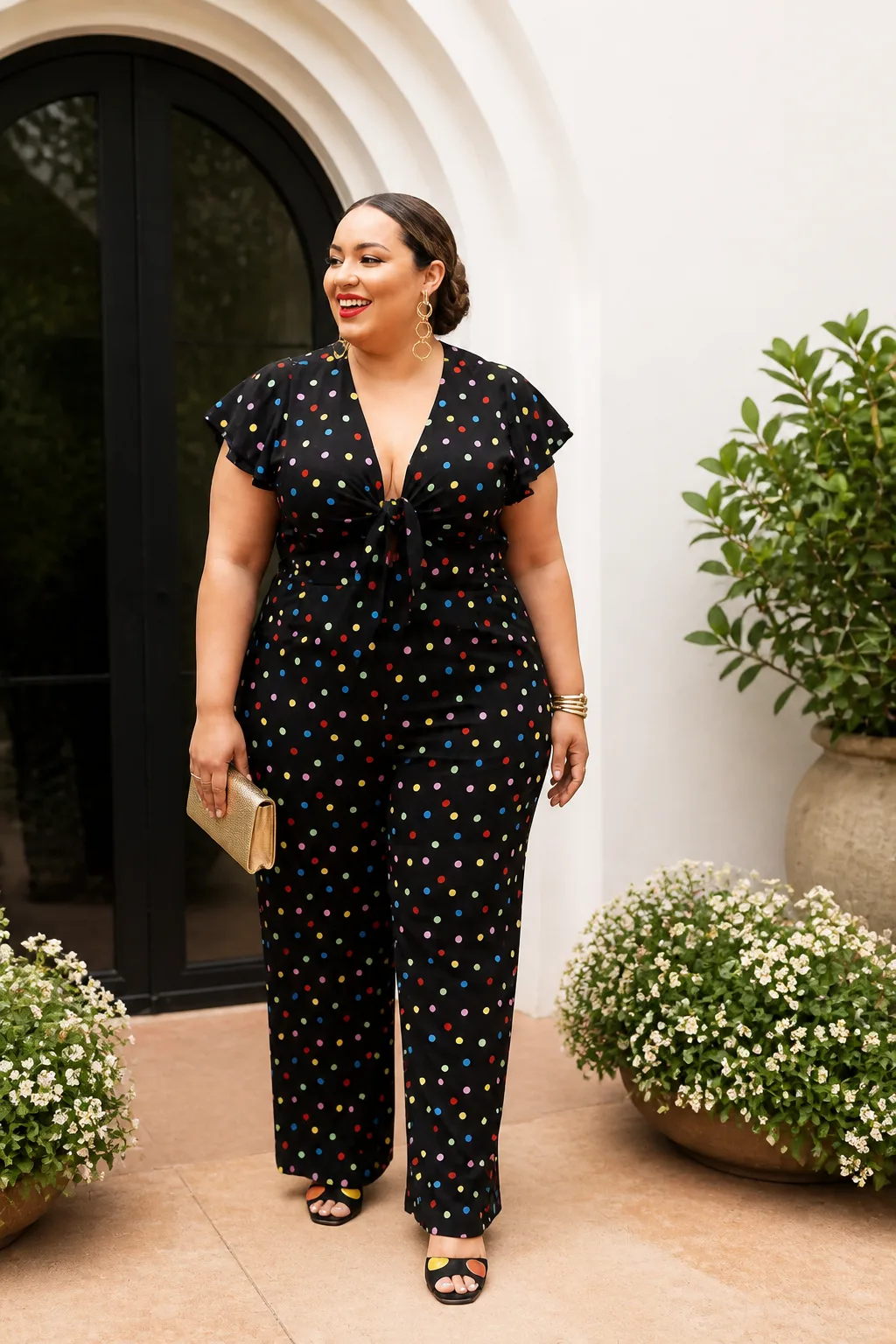 Polka Dot Statement Jumpsuit