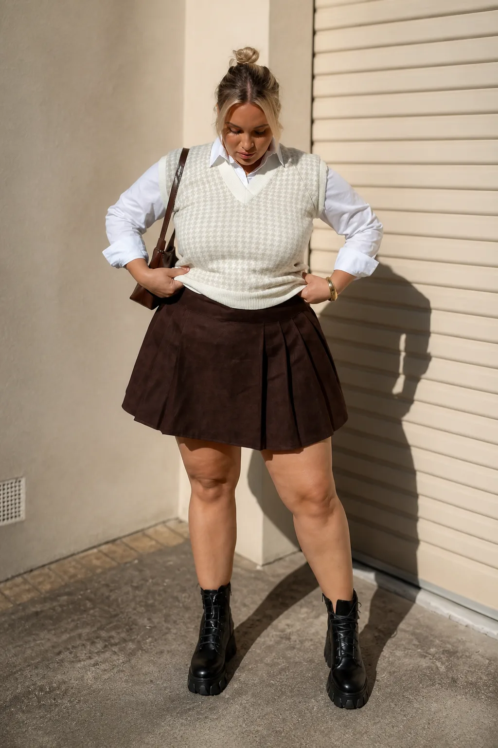 Preppy Chic Sweater Vest Ensemble
