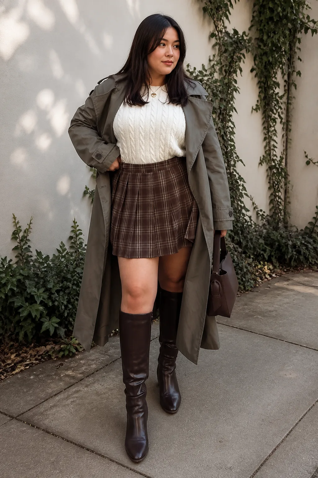 Preppy Chic with Plaid Skirt