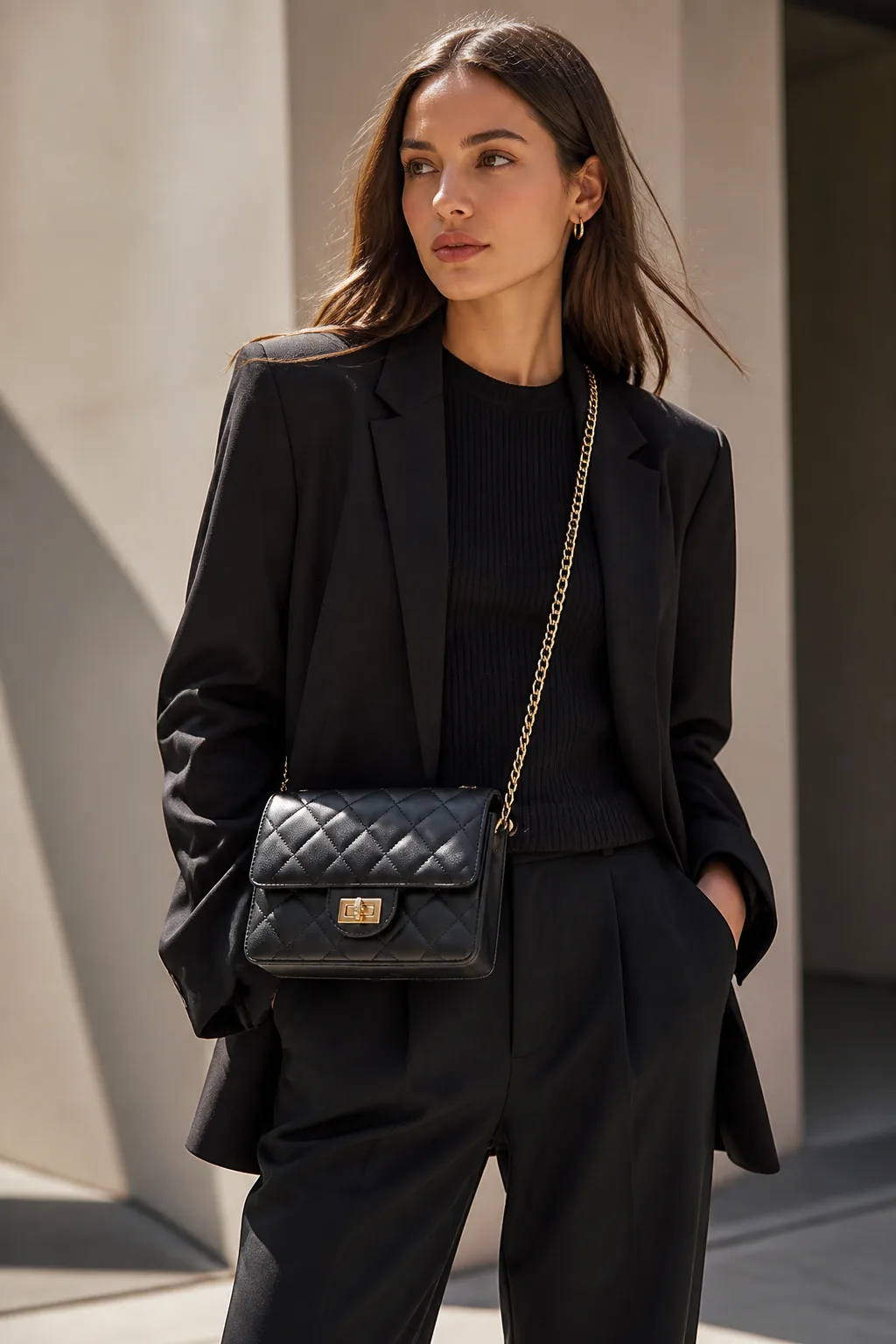 Quilted Black Handbag