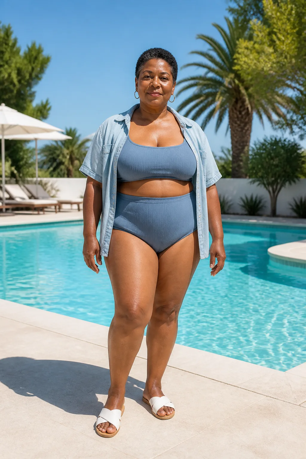 Ribbed Blue Bikini Set Style