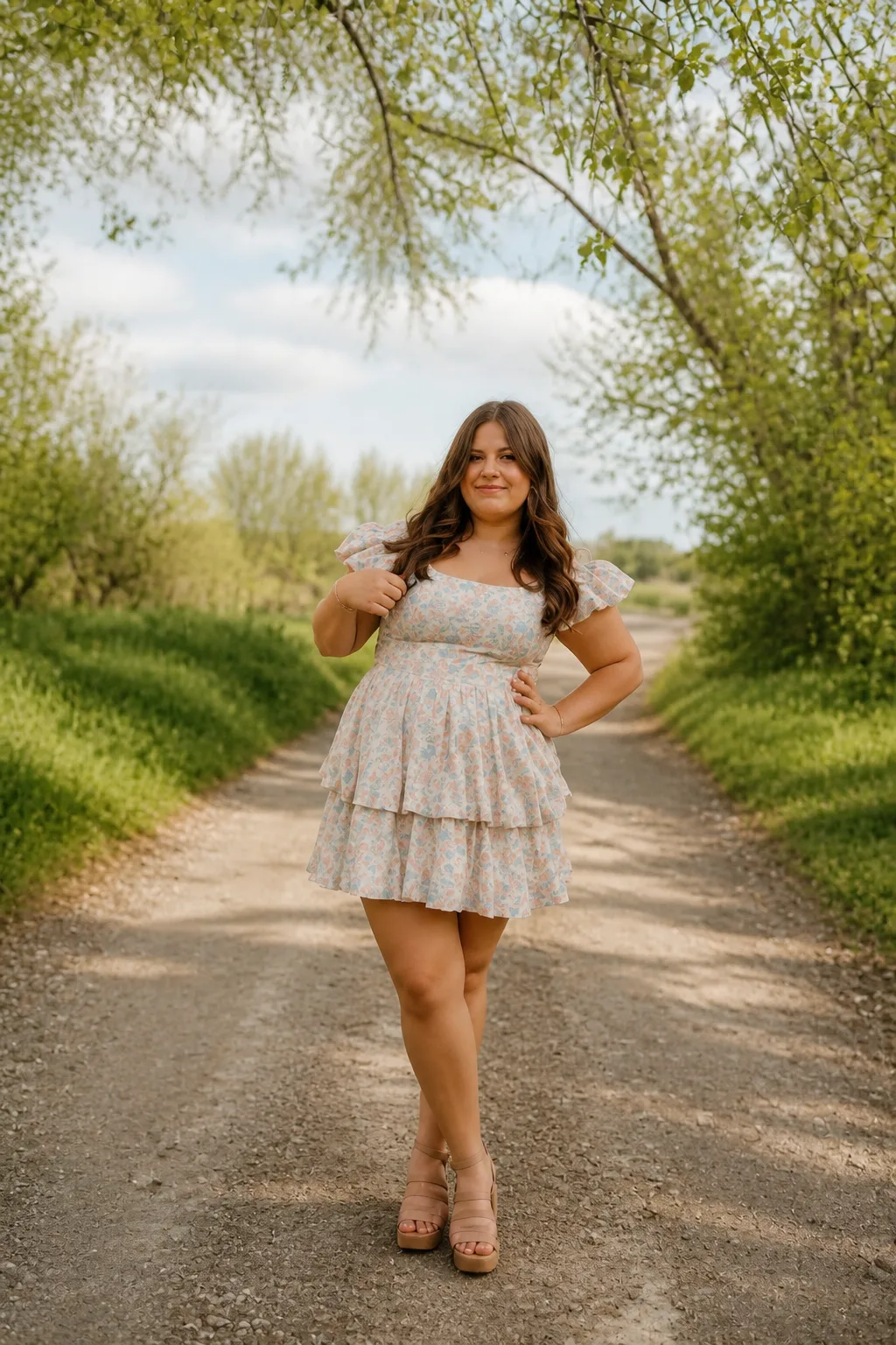 Romantic Floral Puff-Sleeve Mini Dress