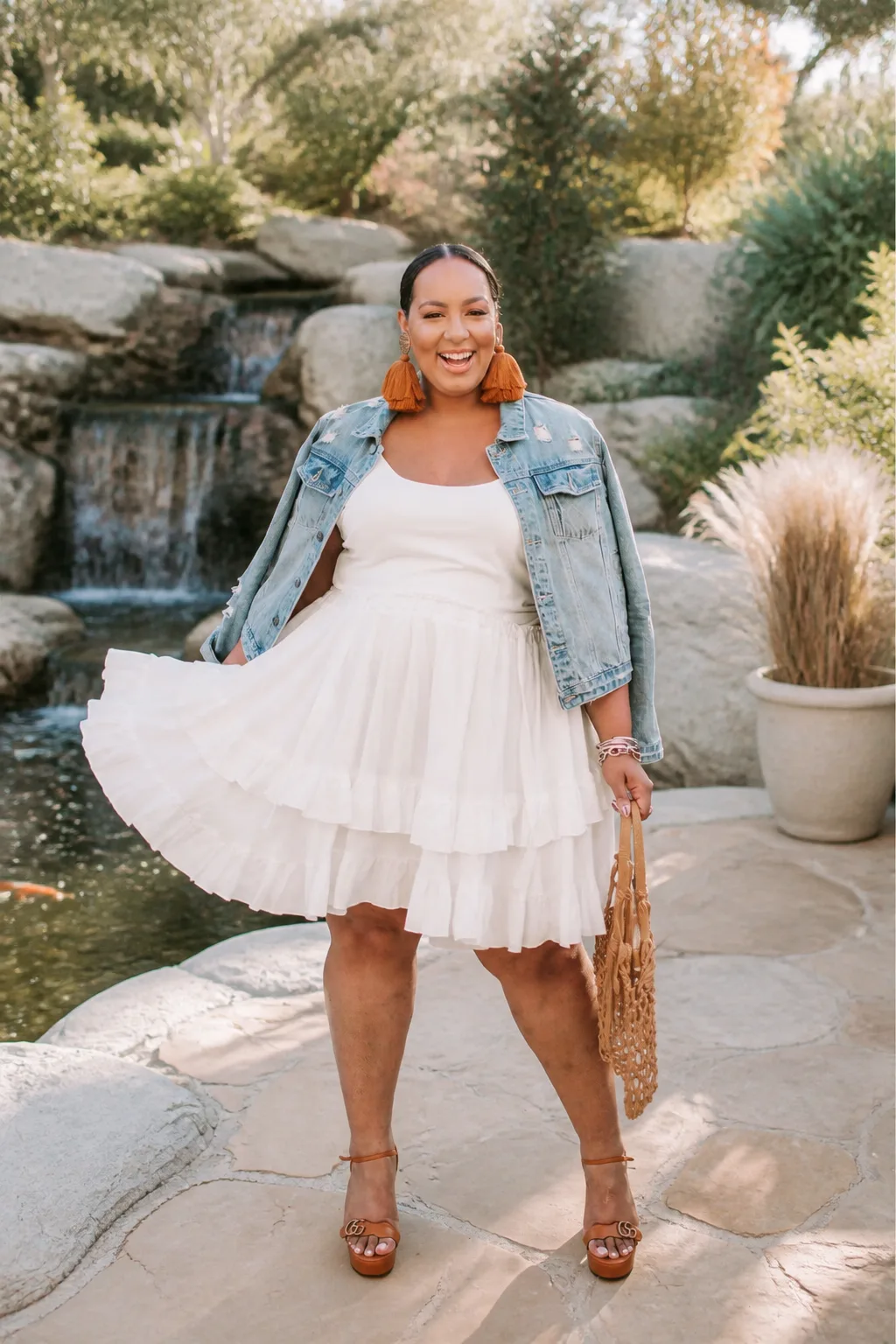 Romantic Layered White Dress Look