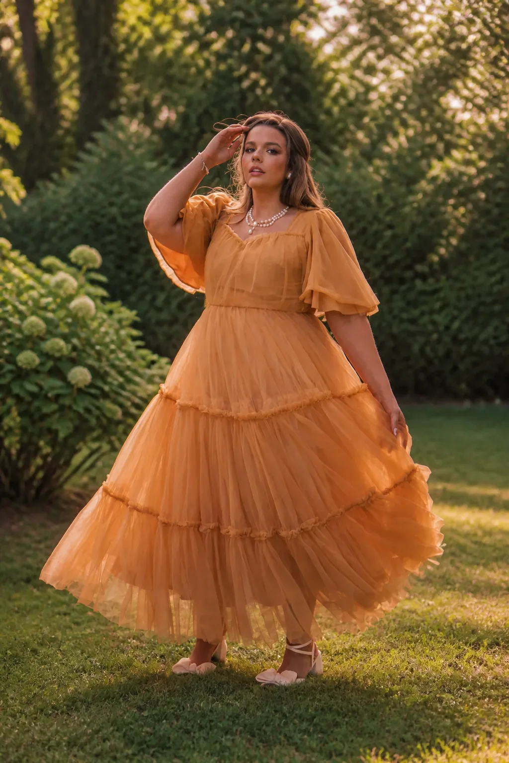 Romantic Tulle Tiered Maxi
