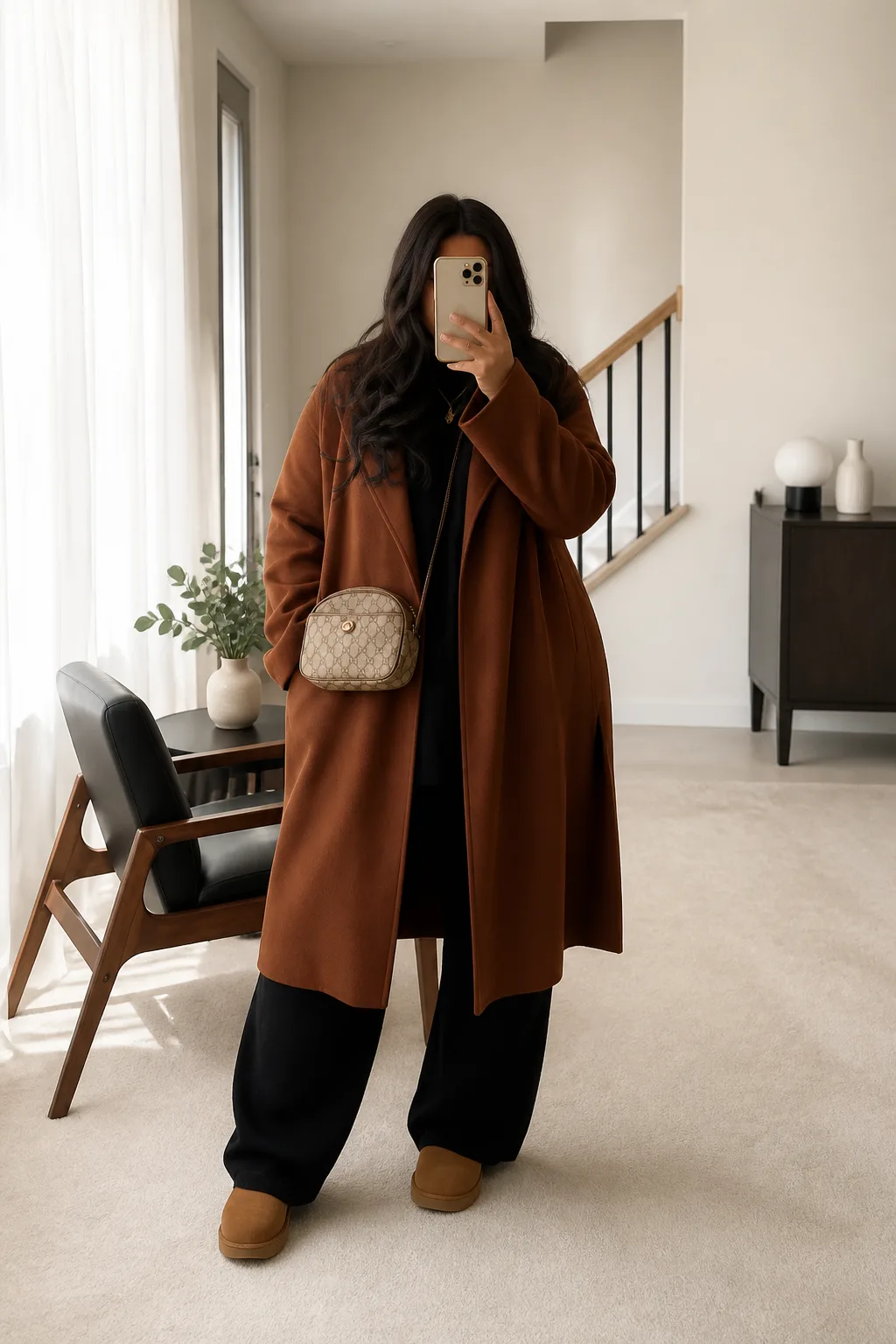 Rustic Chic with Oversized Coat