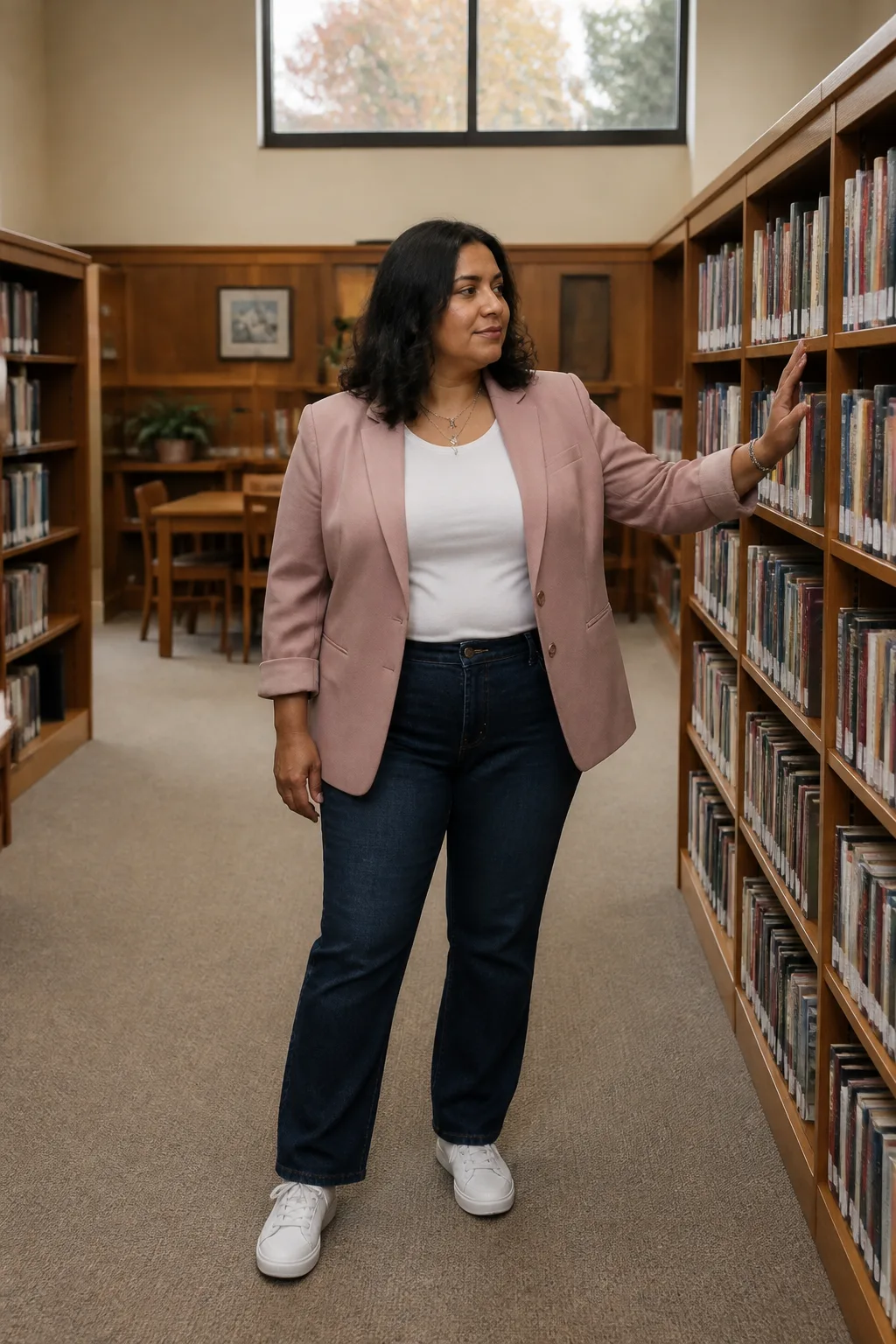 Soft Blazer and Denim Teacher Look