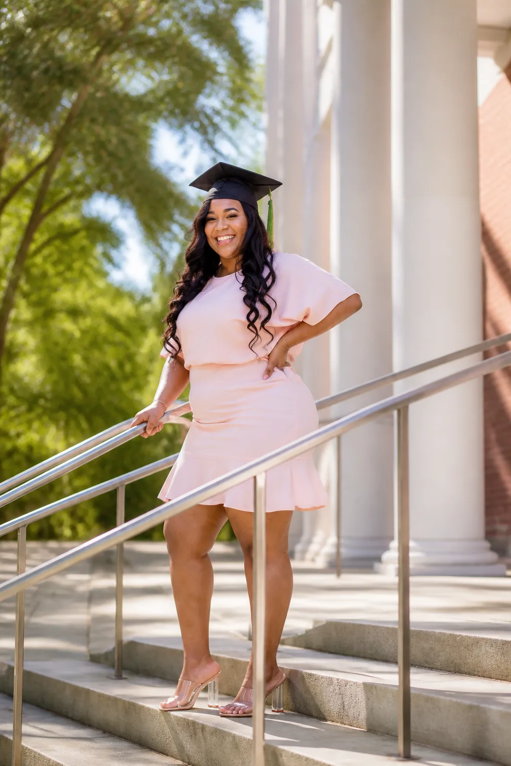 Soft Pink Ruffled Graduation Ensemble