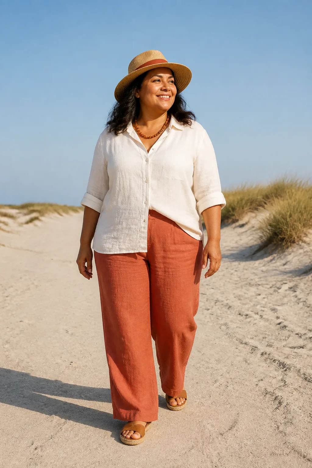 Sophisticated Beachside Linen Outfit