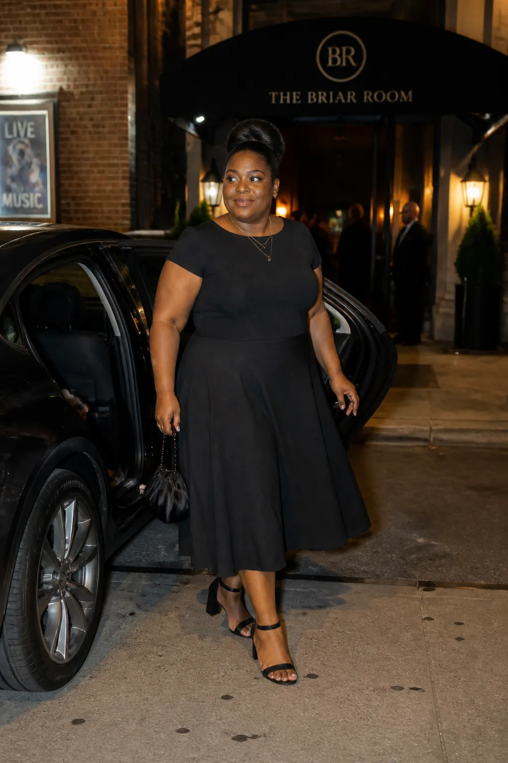 Sophisticated Black Cutout Party Dress