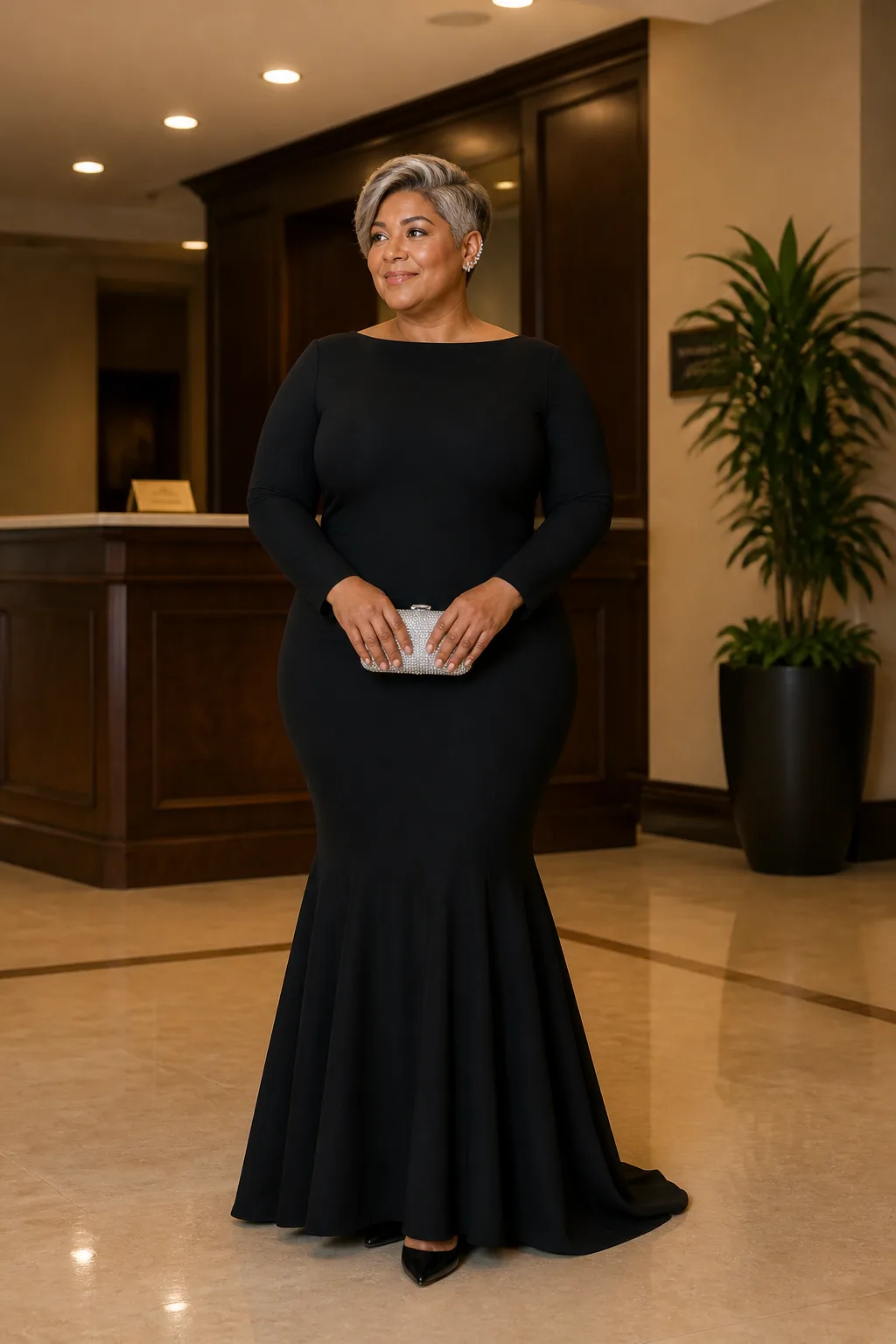 Sophisticated Black Mermaid Gown