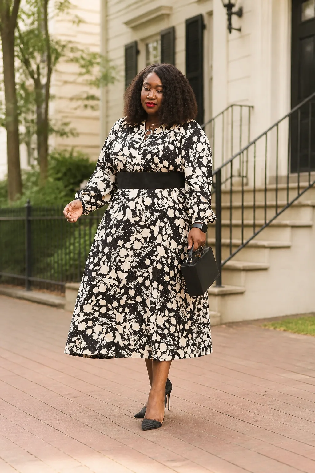 Sophisticated floral midi for formal events