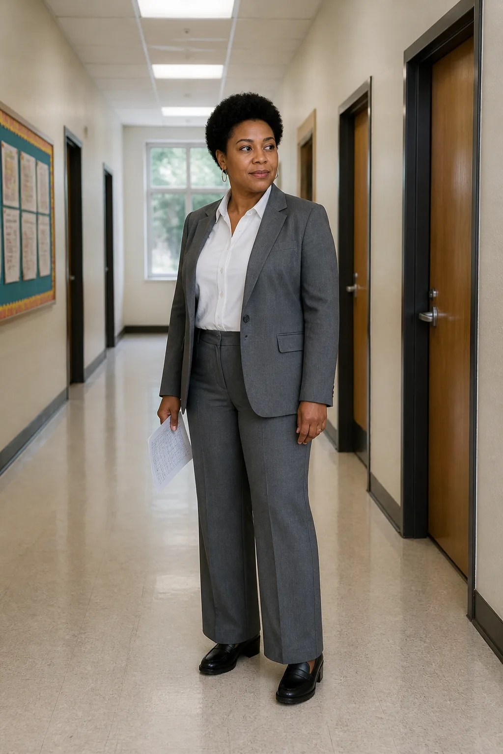 Sophisticated Grey Trouser Suit for Teachers